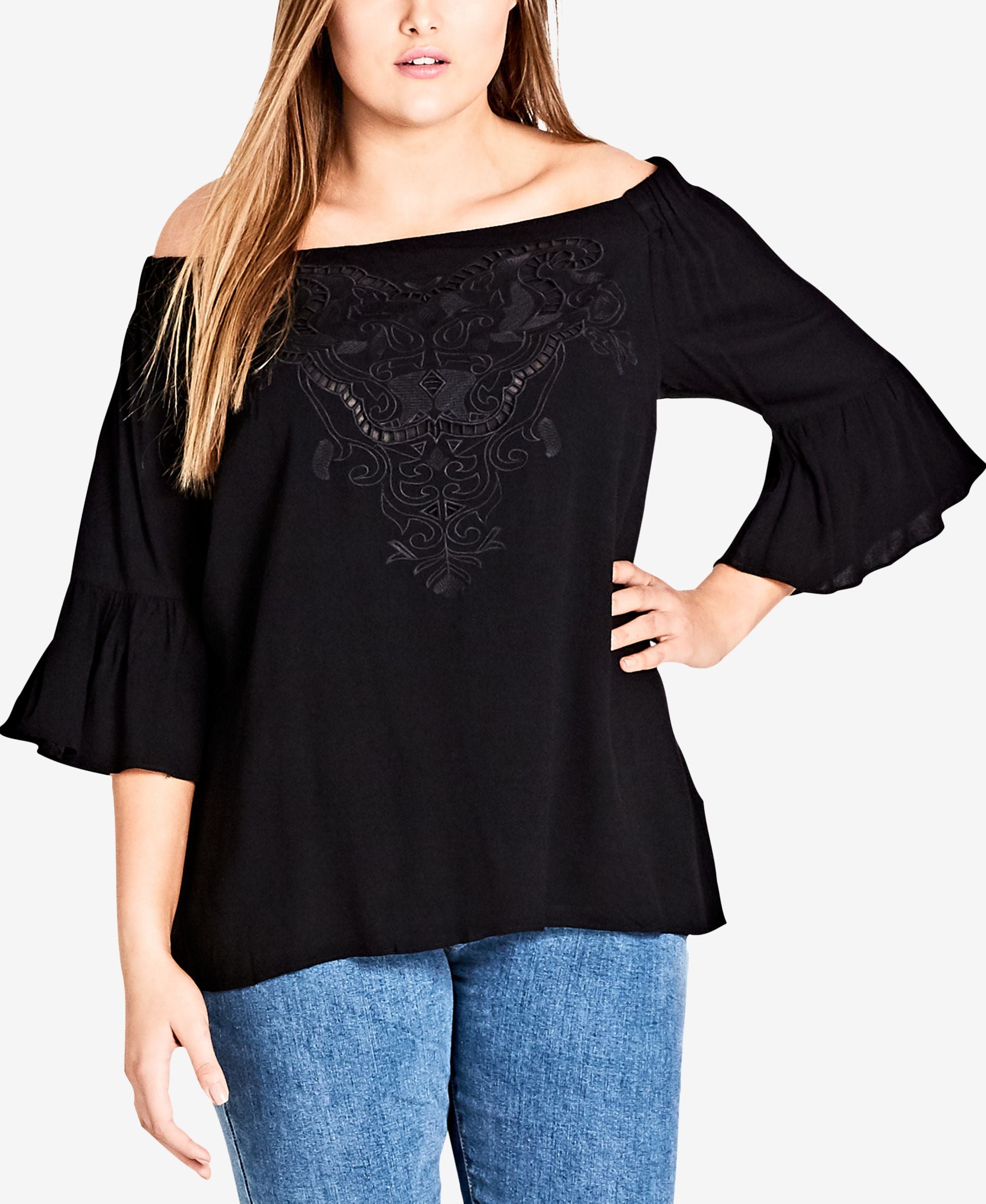 City Chic Trendy Plus Size Off The Shoulder Top