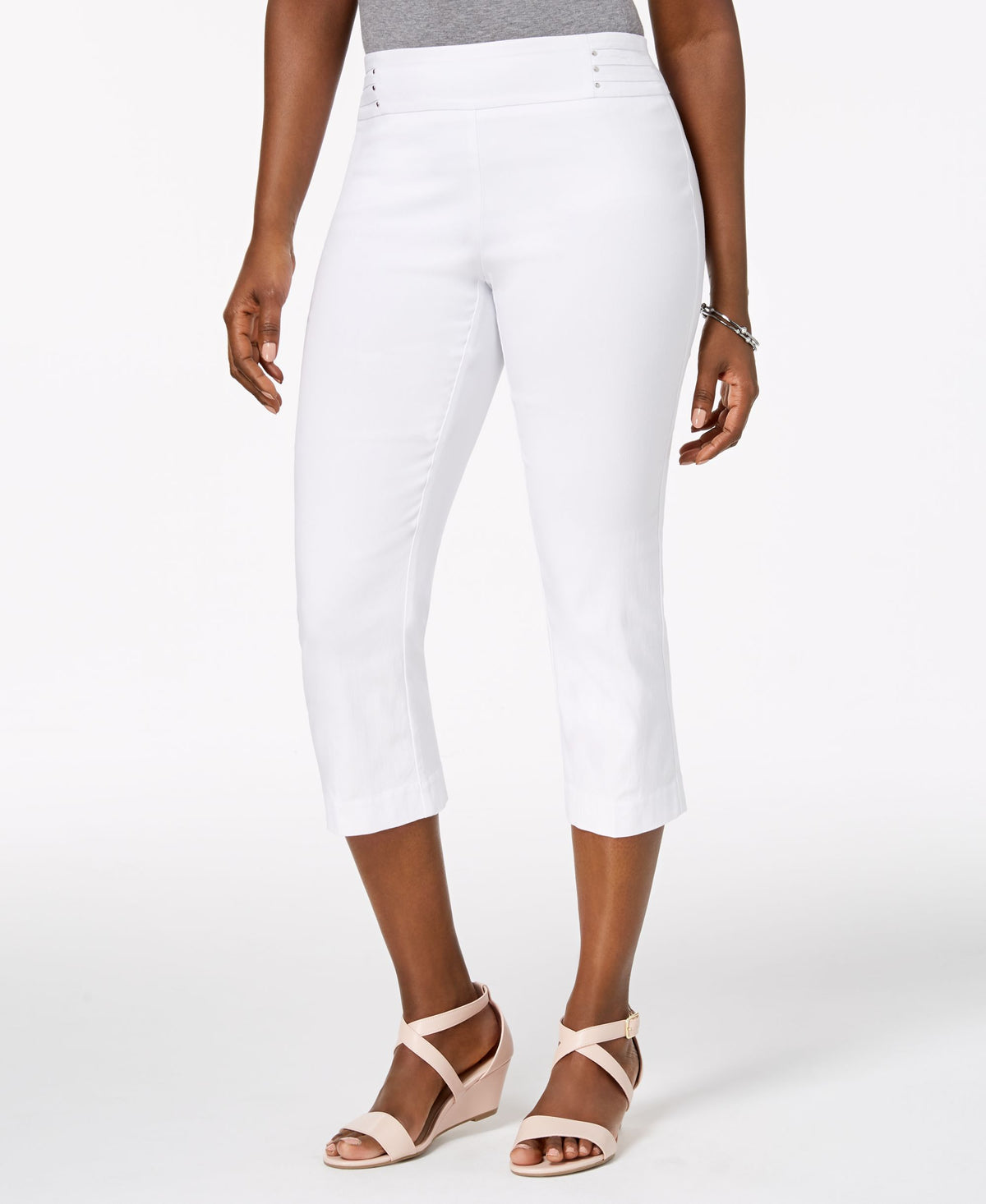 JM Collection Embellished Pull On Capri Pants
