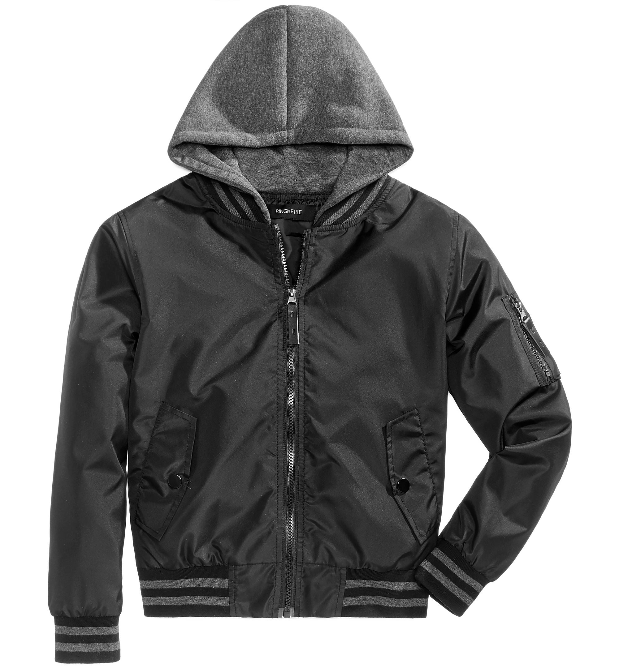 Ring Of Fire Big Boys Cardwell Hooded Bomber Jacket