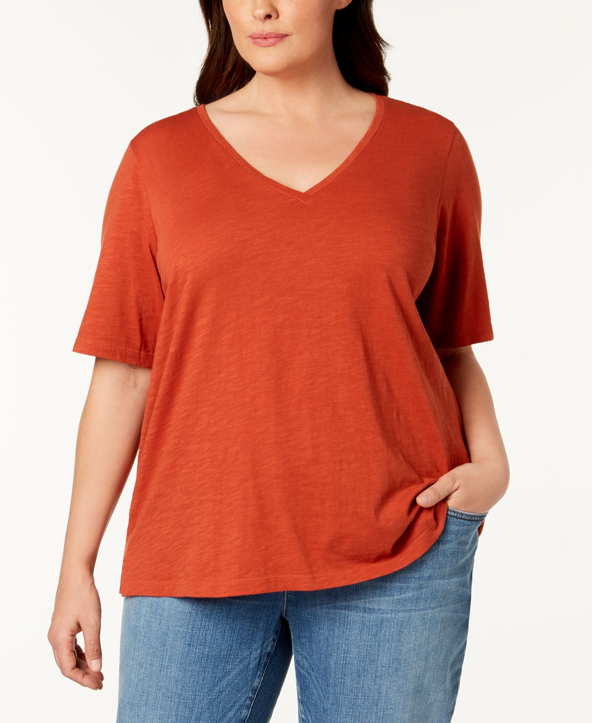 Eileen Fisher Plus Size Organic Cotton T-Shirt