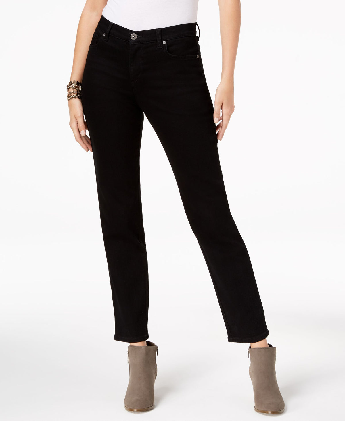 Petite Natural Straight-Leg Ankle Jeans