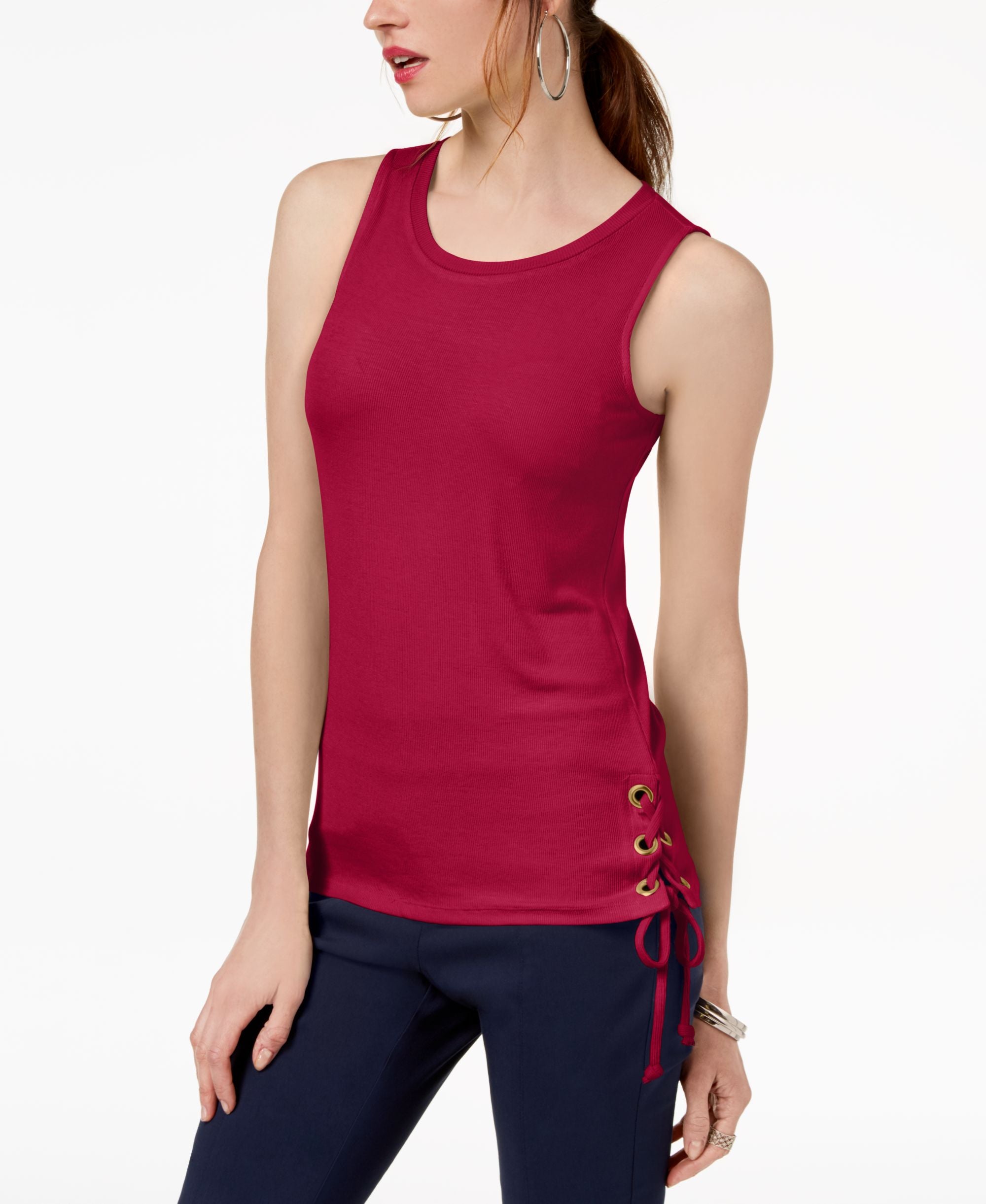 Petite Lace Up Tank Top