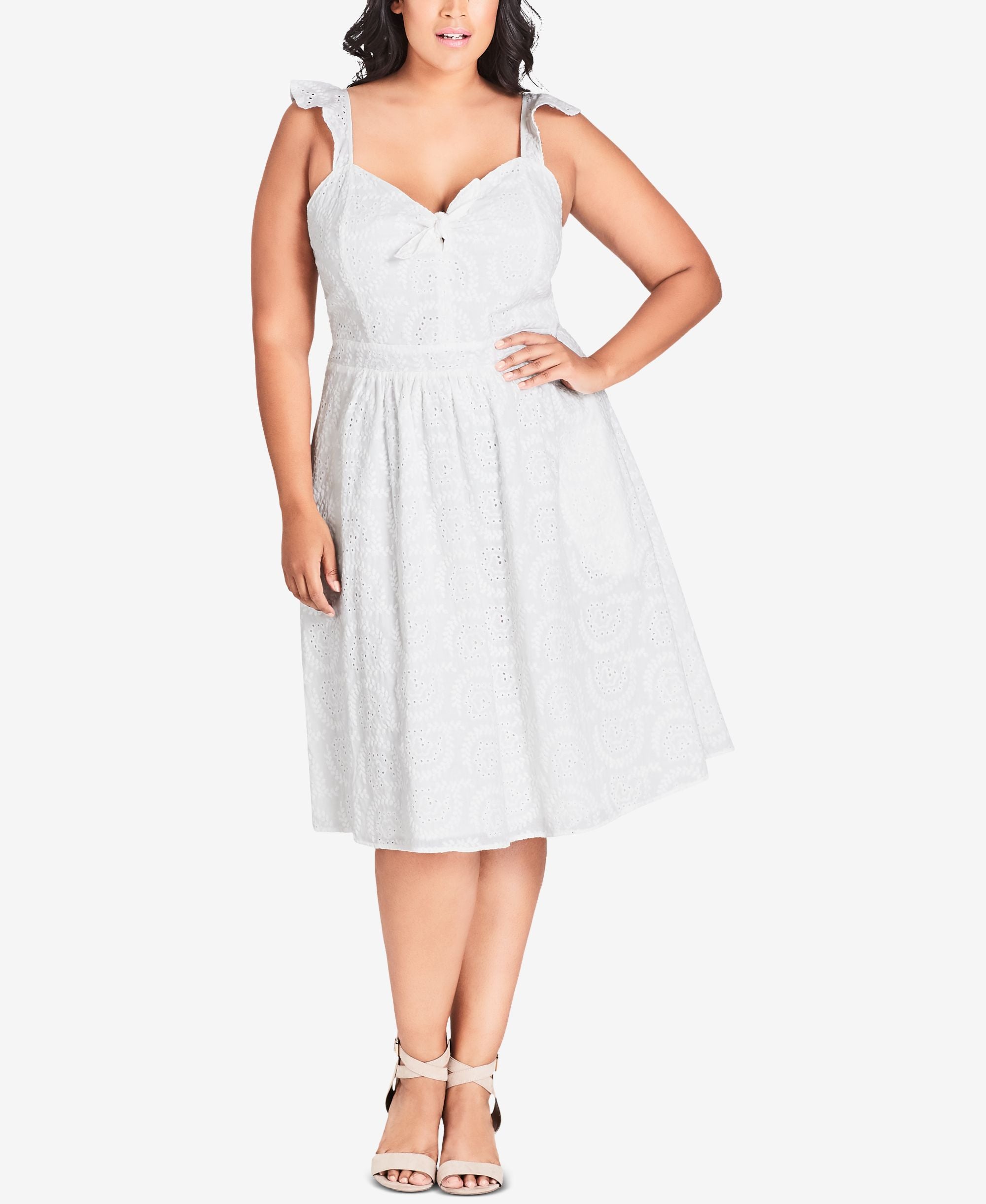 City Chic Trendy Plus Size Cotton Lace Dress
