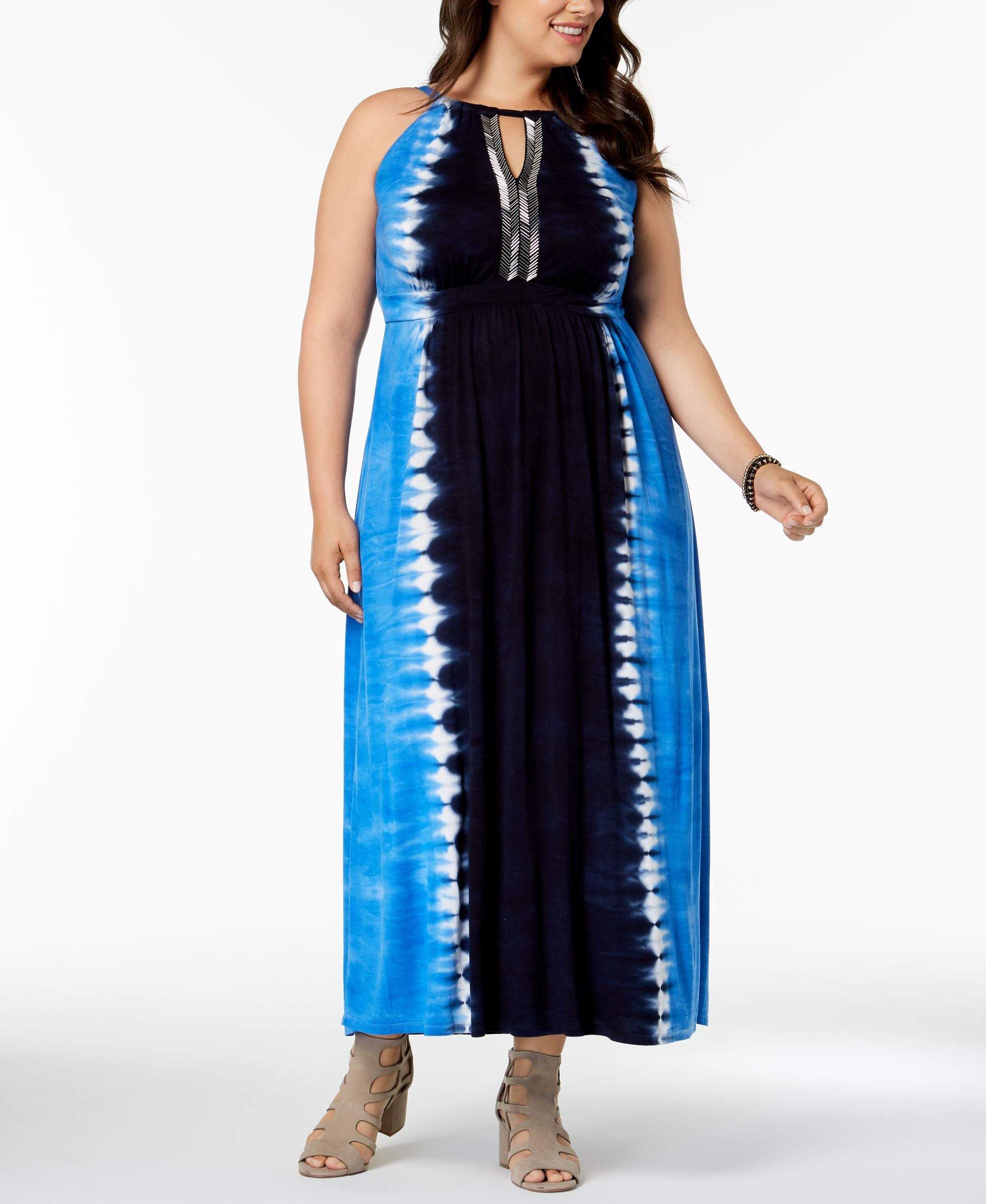 Plus Size Tie Dyed Maxi Dress