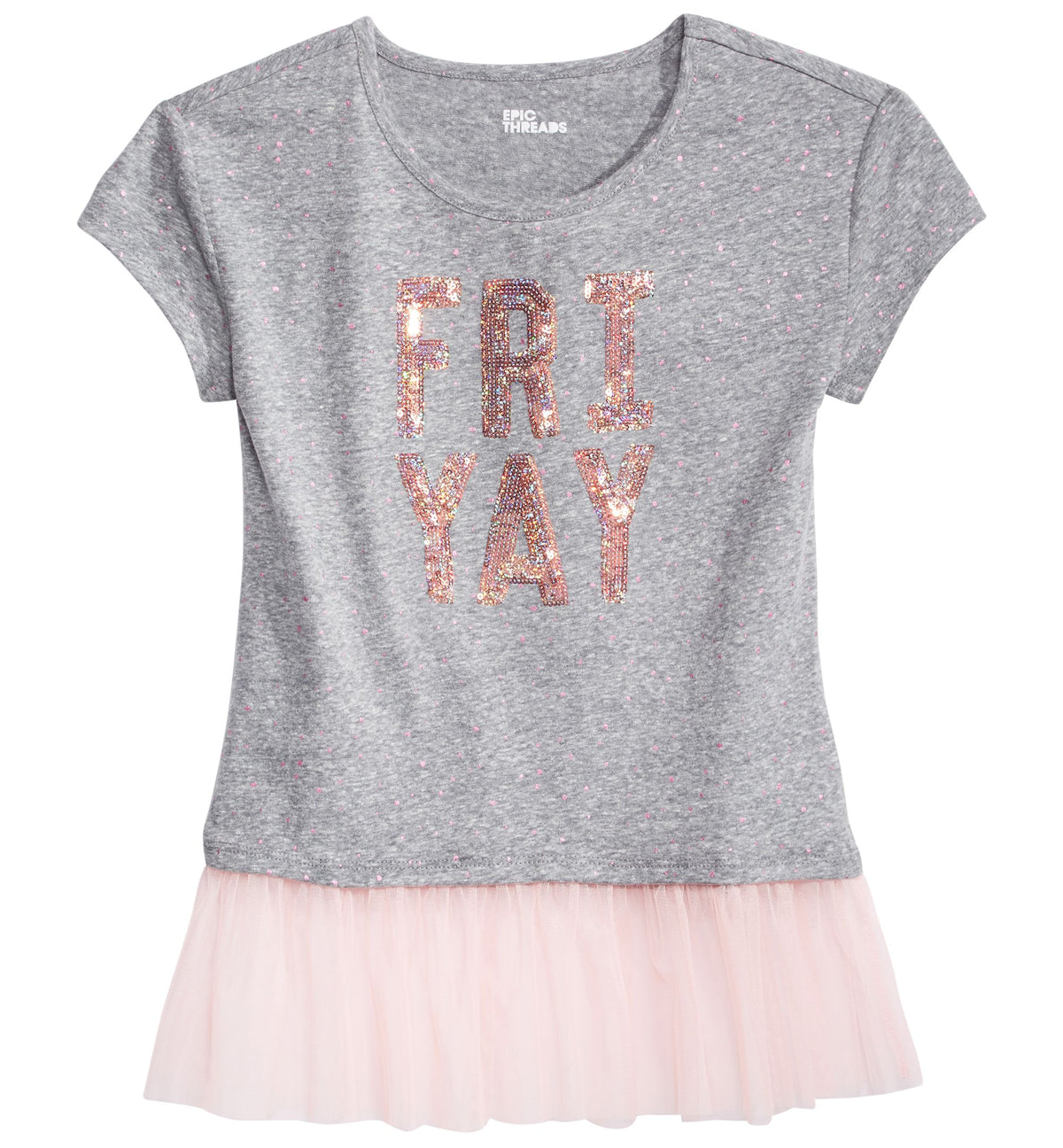 Epic Threads Big Girls Mesh Inset Graphic T-Shirt