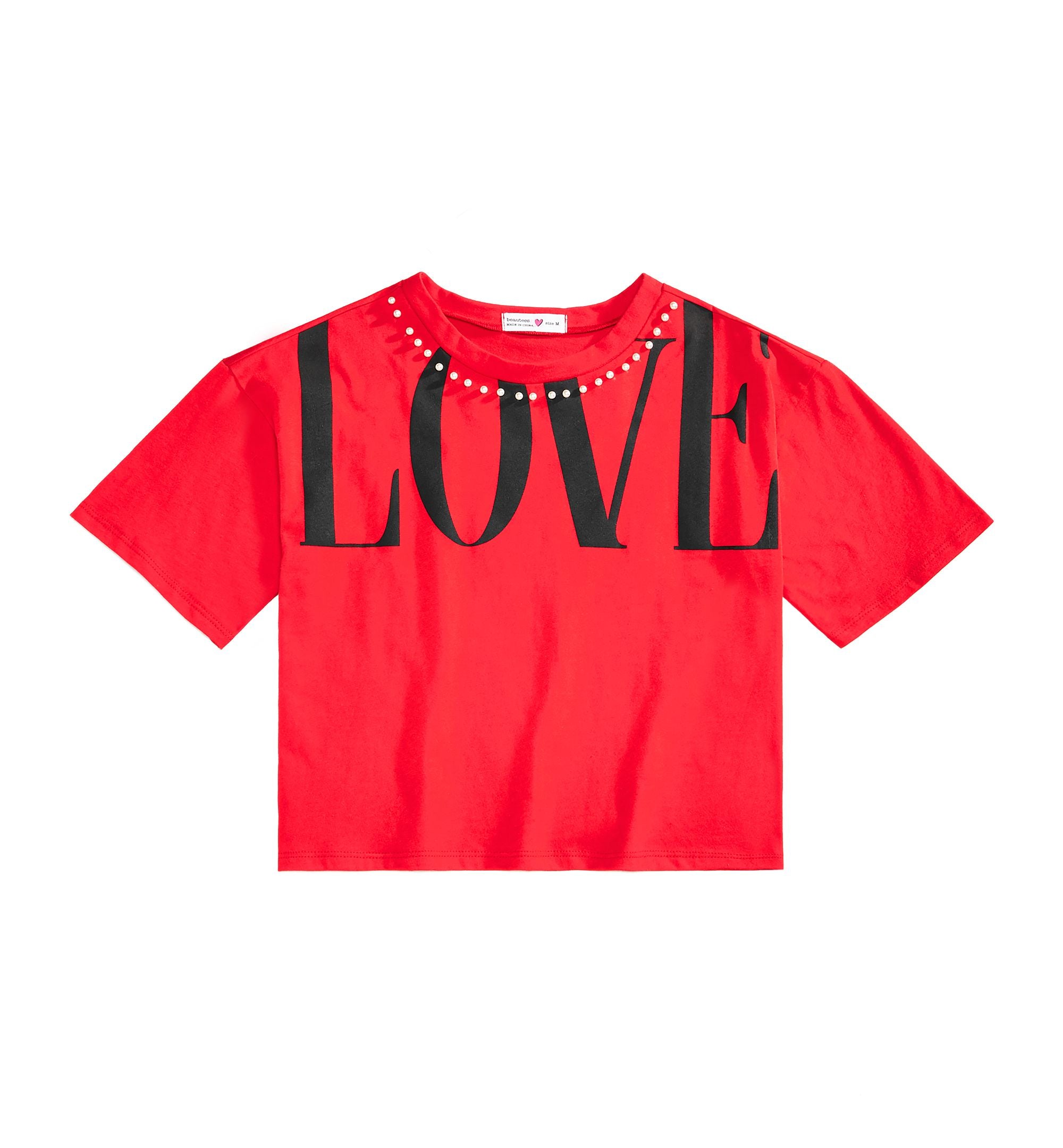 Beautees Big Girls Cropped Love T-Shirt