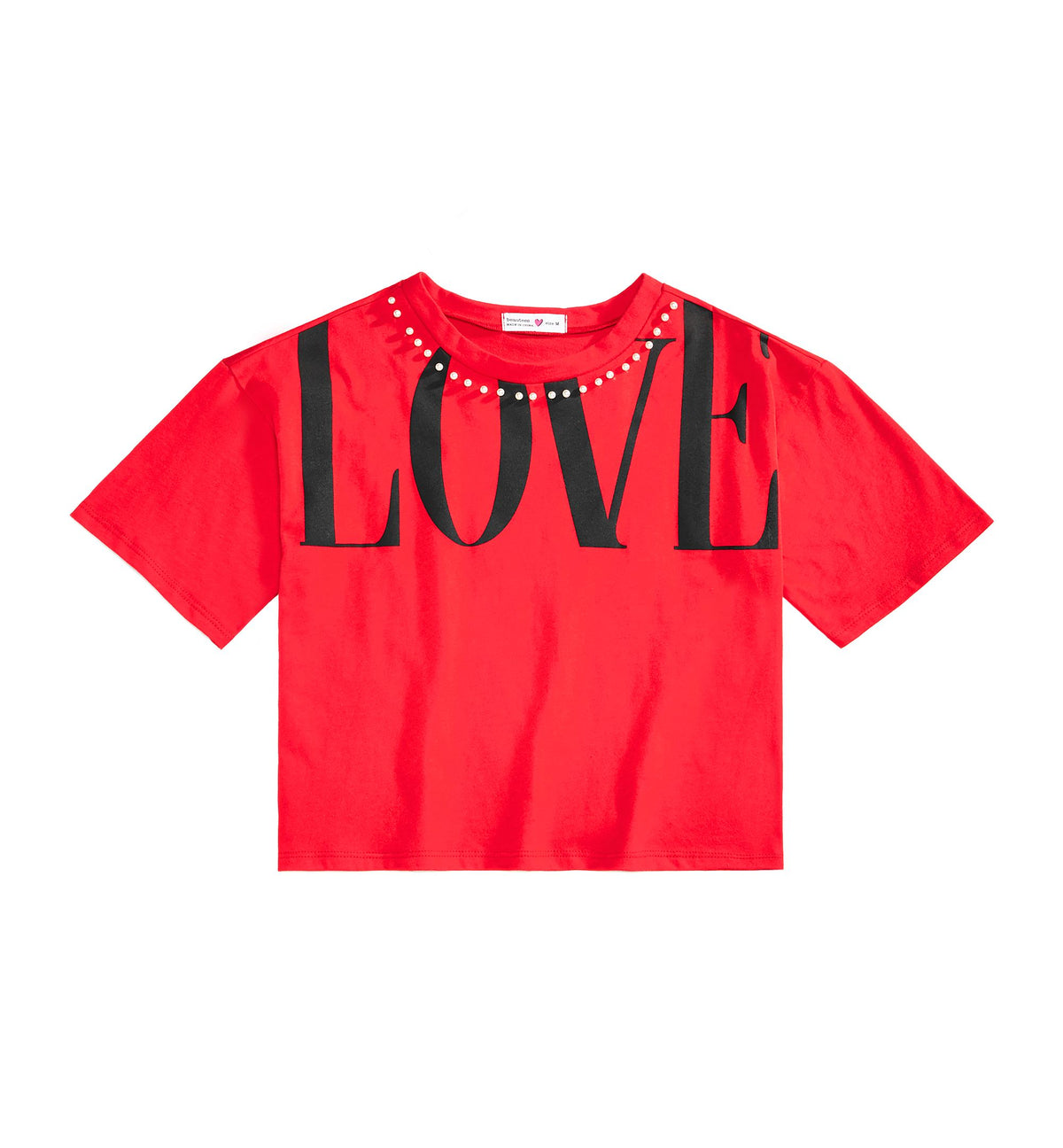 Beautees Big Girls Cropped Love T-Shirt