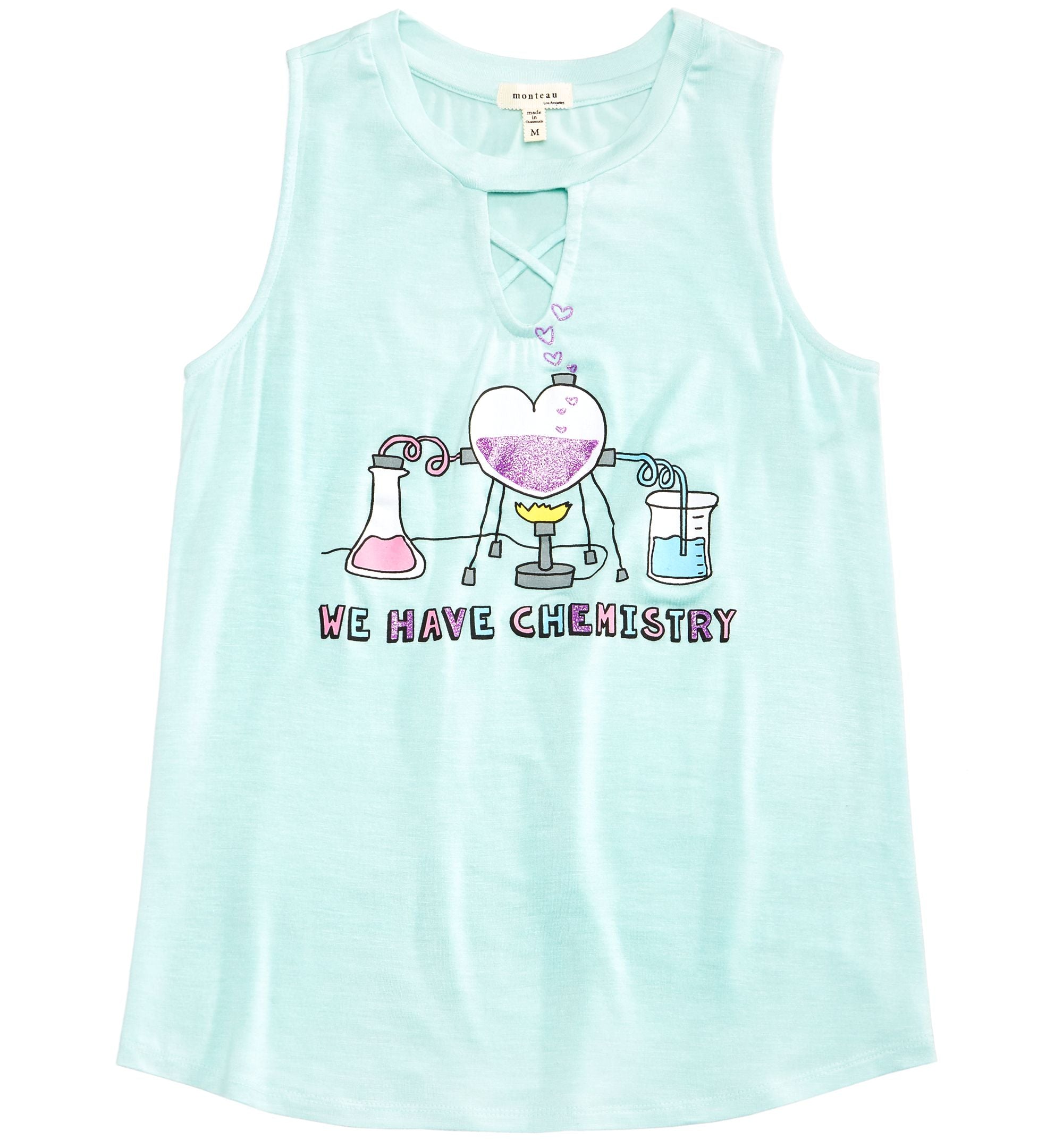 Monteau Big Girls Keyhole Chemistry Sleeveless T-Shirt