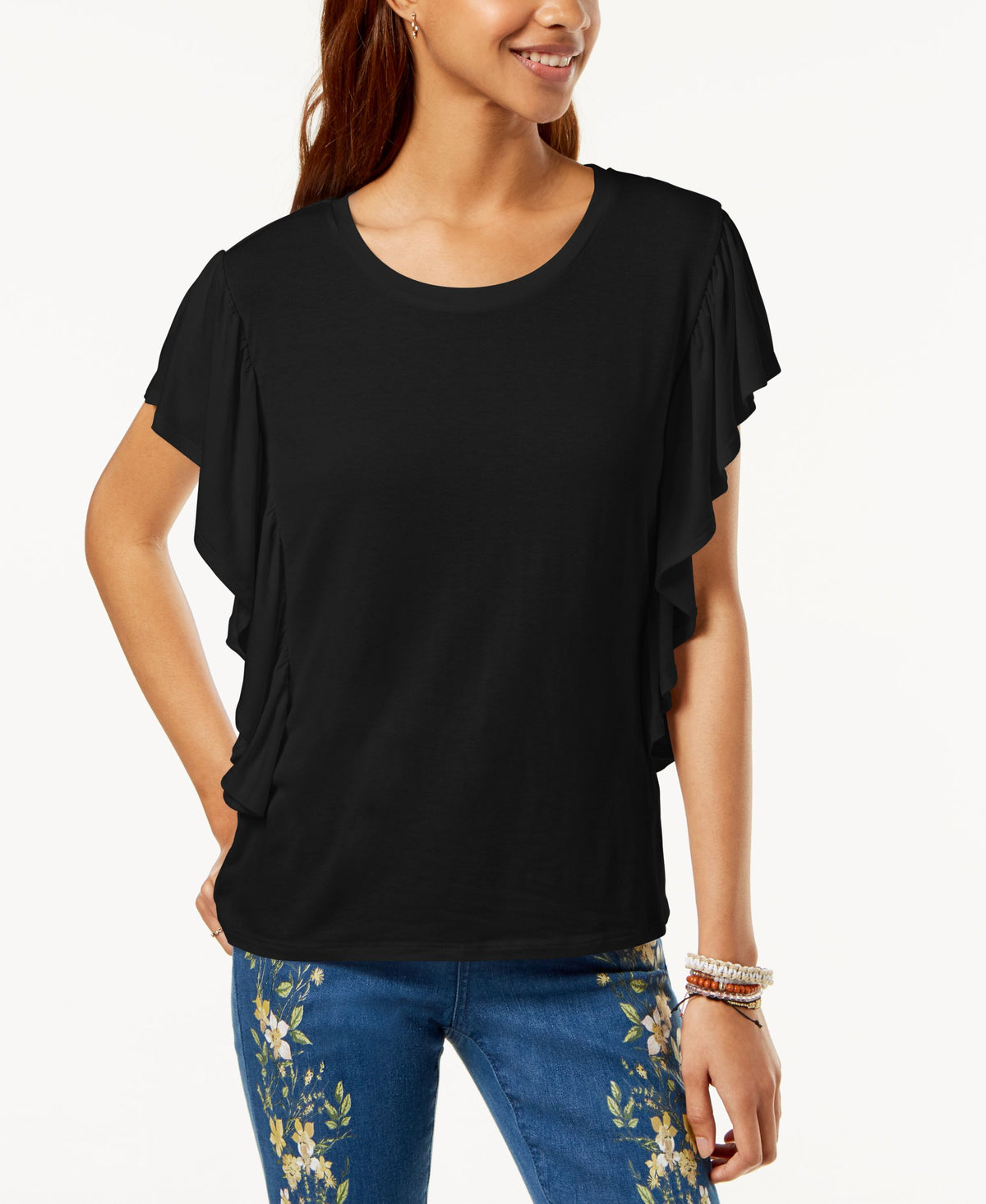 One Hart Juniors Side Ruffle Top