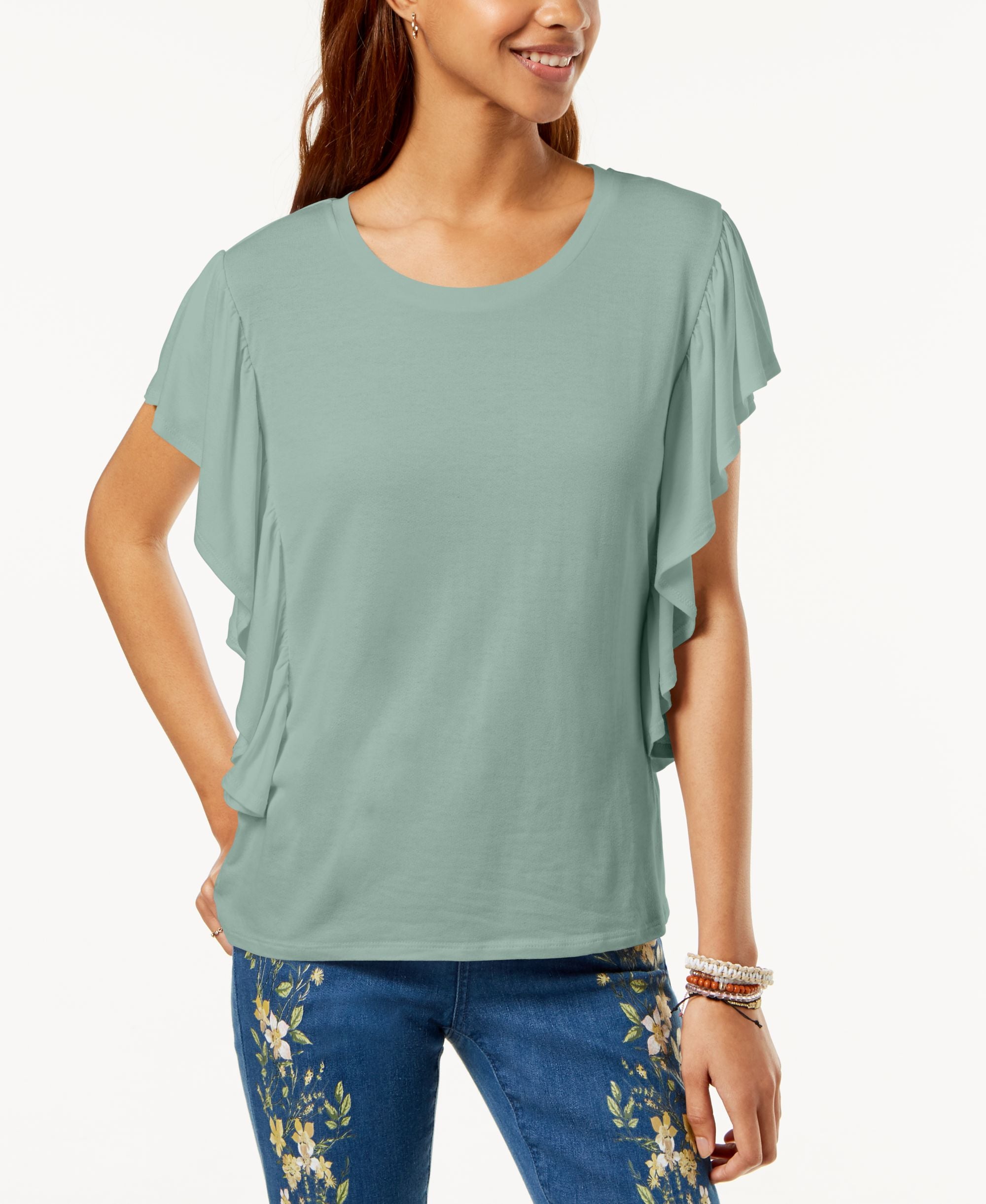 One Hart Juniors Side Ruffle Top