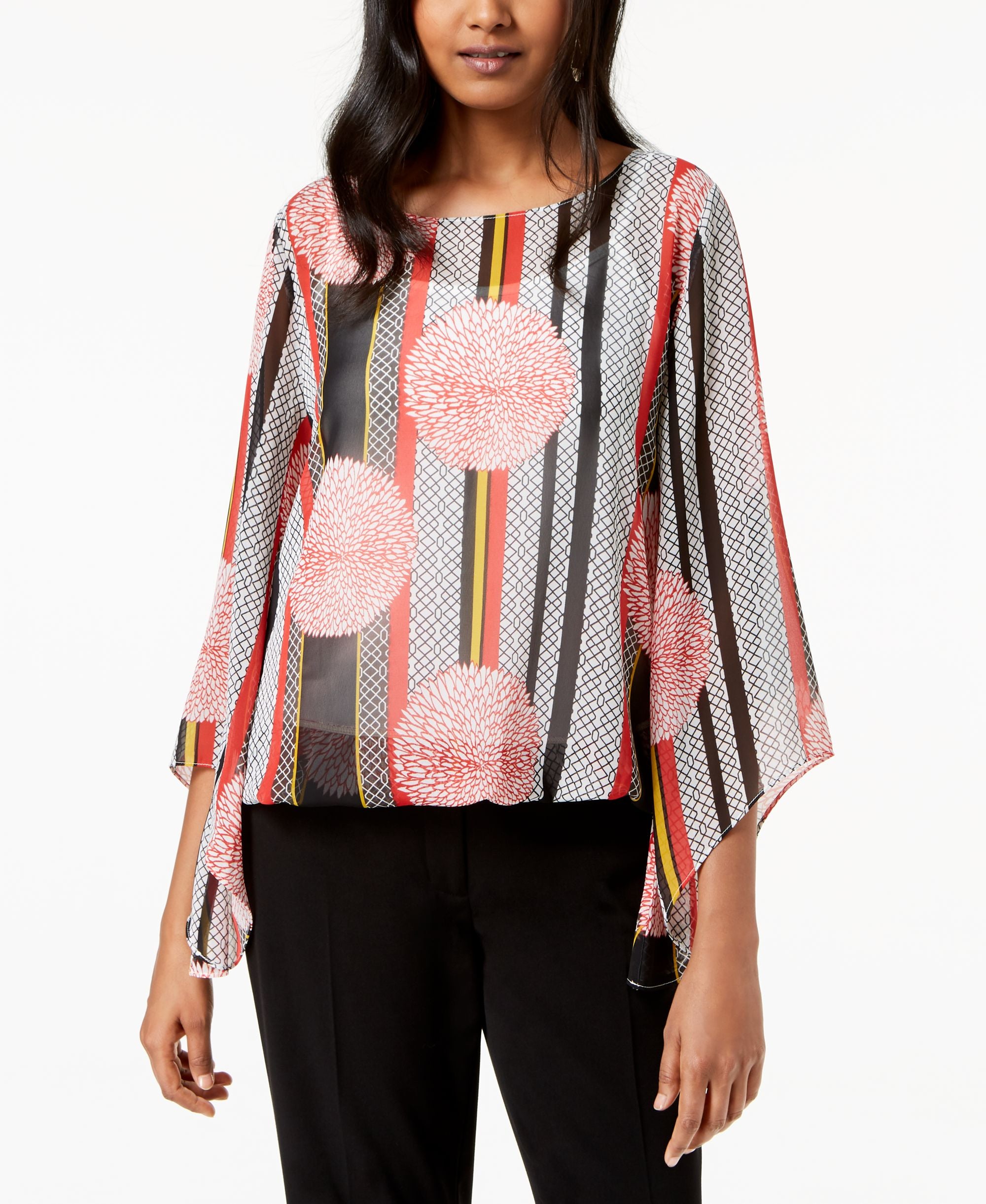 Alfani Angel Sleeve Blouson Top