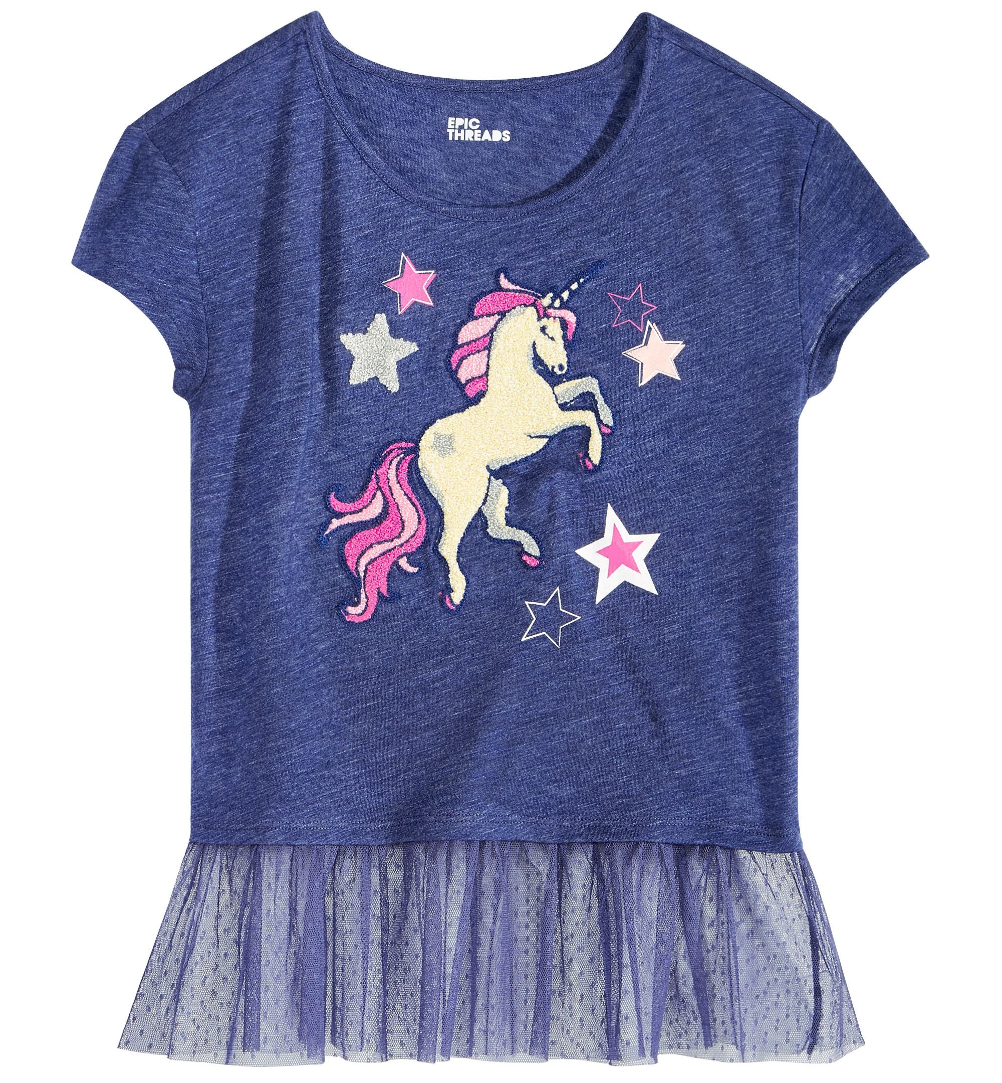 Epic Threads Big Girls Mesh Inset Graphic T-Shirt