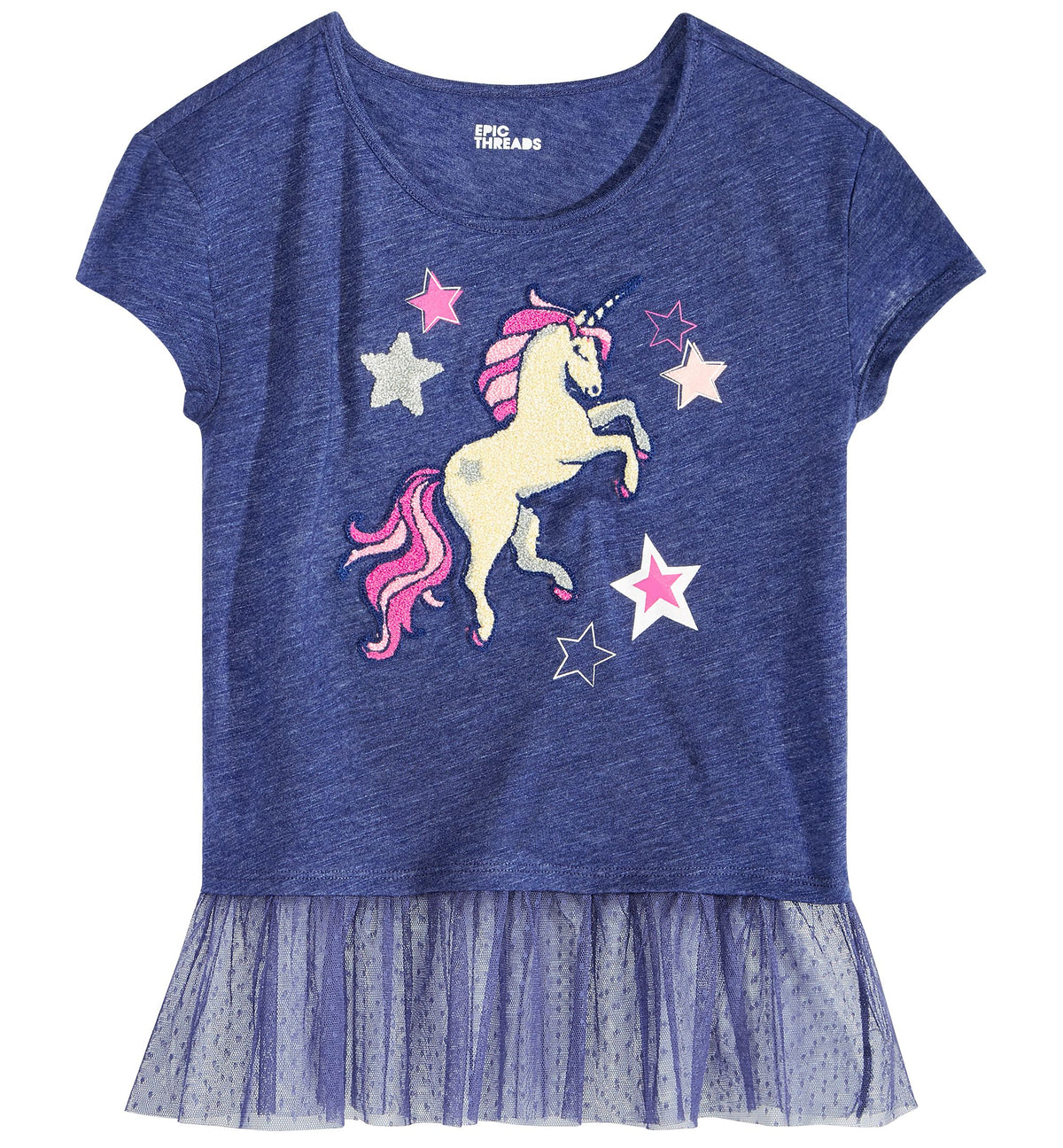 Epic Threads Big Girls Mesh Inset Graphic T-Shirt