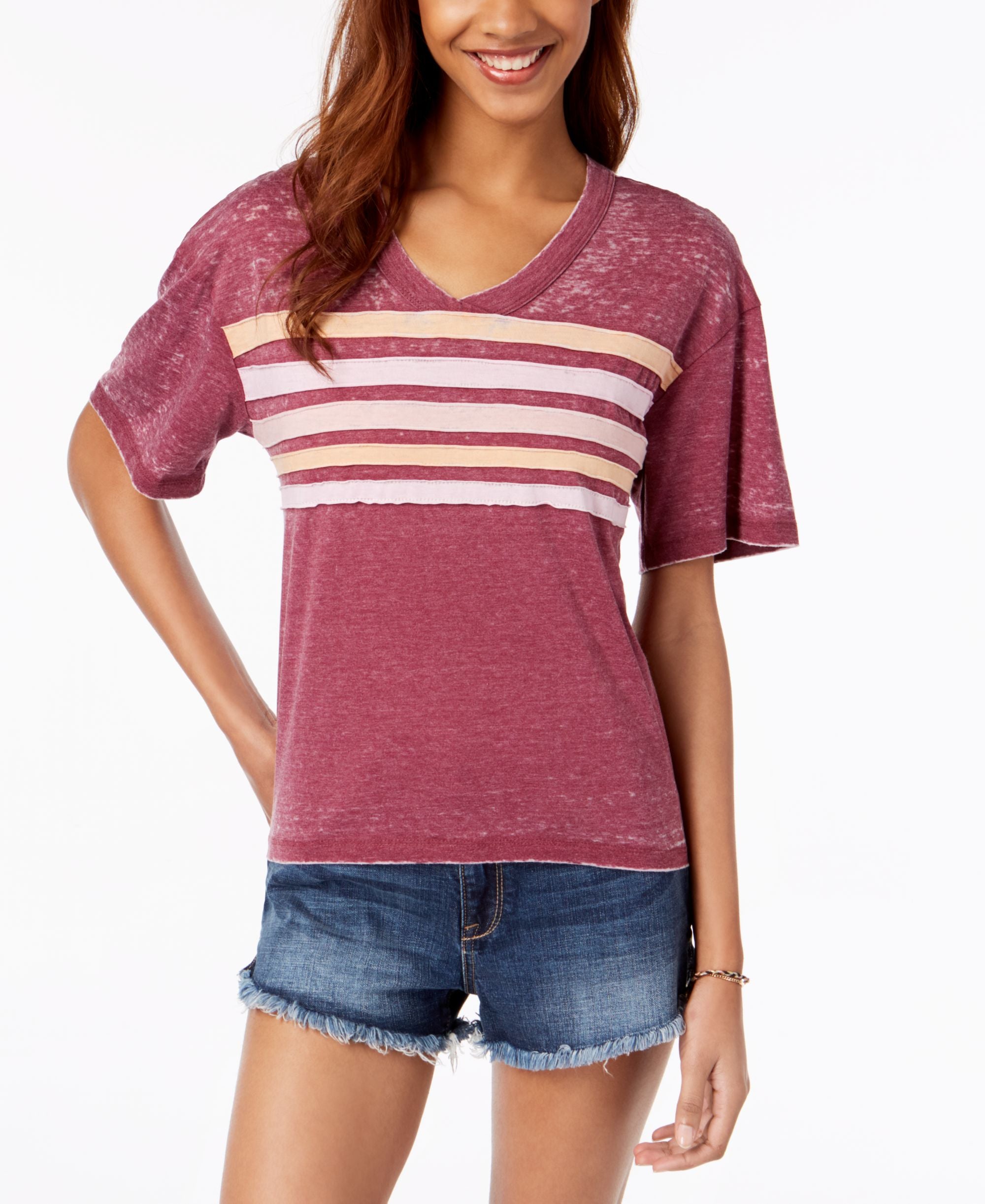 Ultra Flirt By Ikeddi Juniors Striped Football T-Shirt43