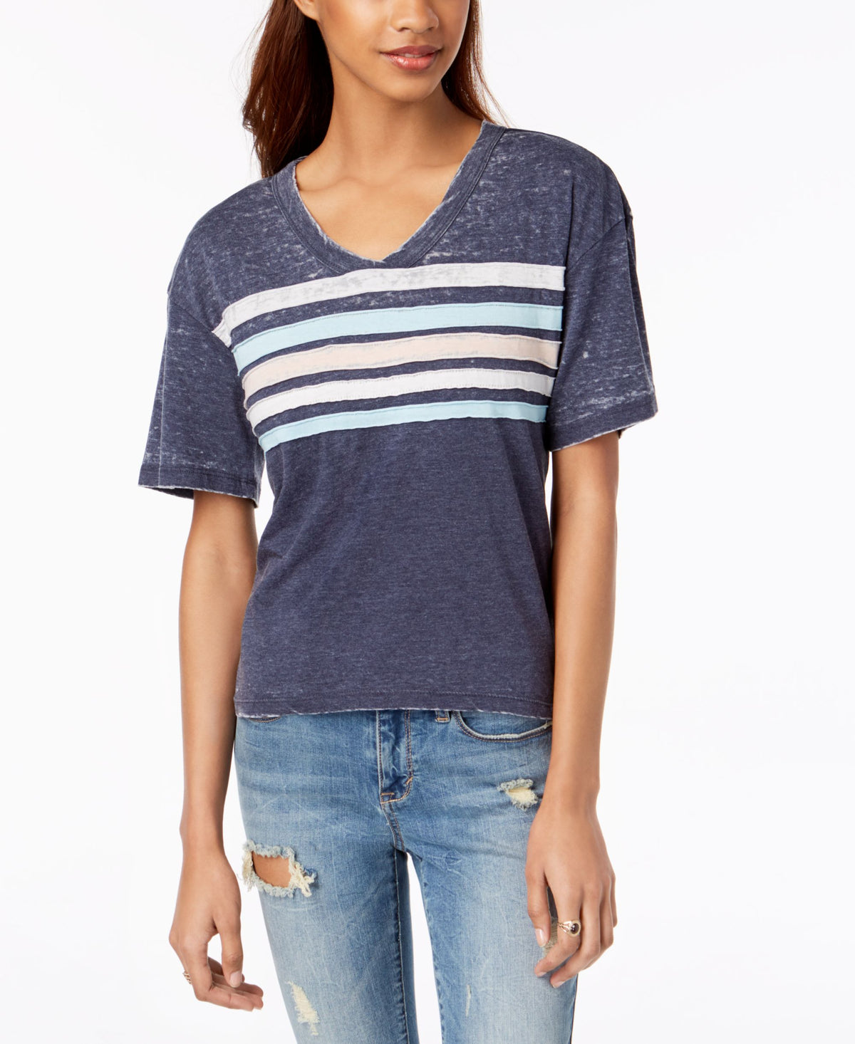 Ultra Flirt By Ikeddi Juniors Striped Football T-Shirt43