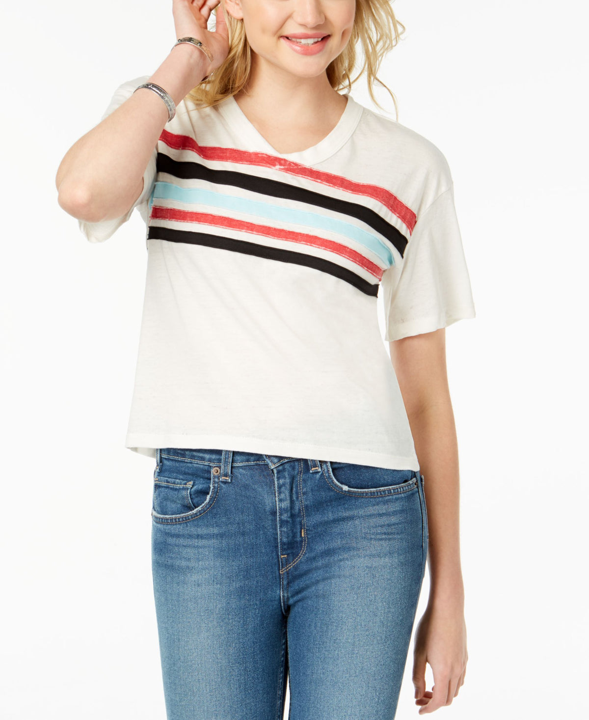 Ultra Flirt By Ikeddi Juniors Striped Football T-Shirt43