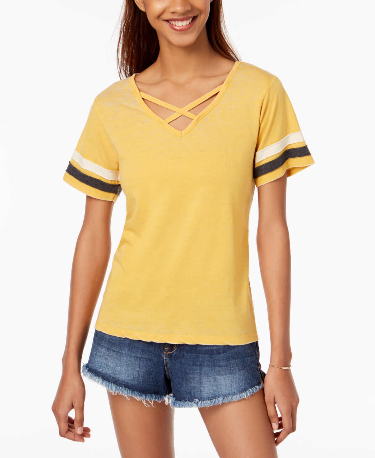 by Ikeddi Juniors' Crisscross Football T-Shirt