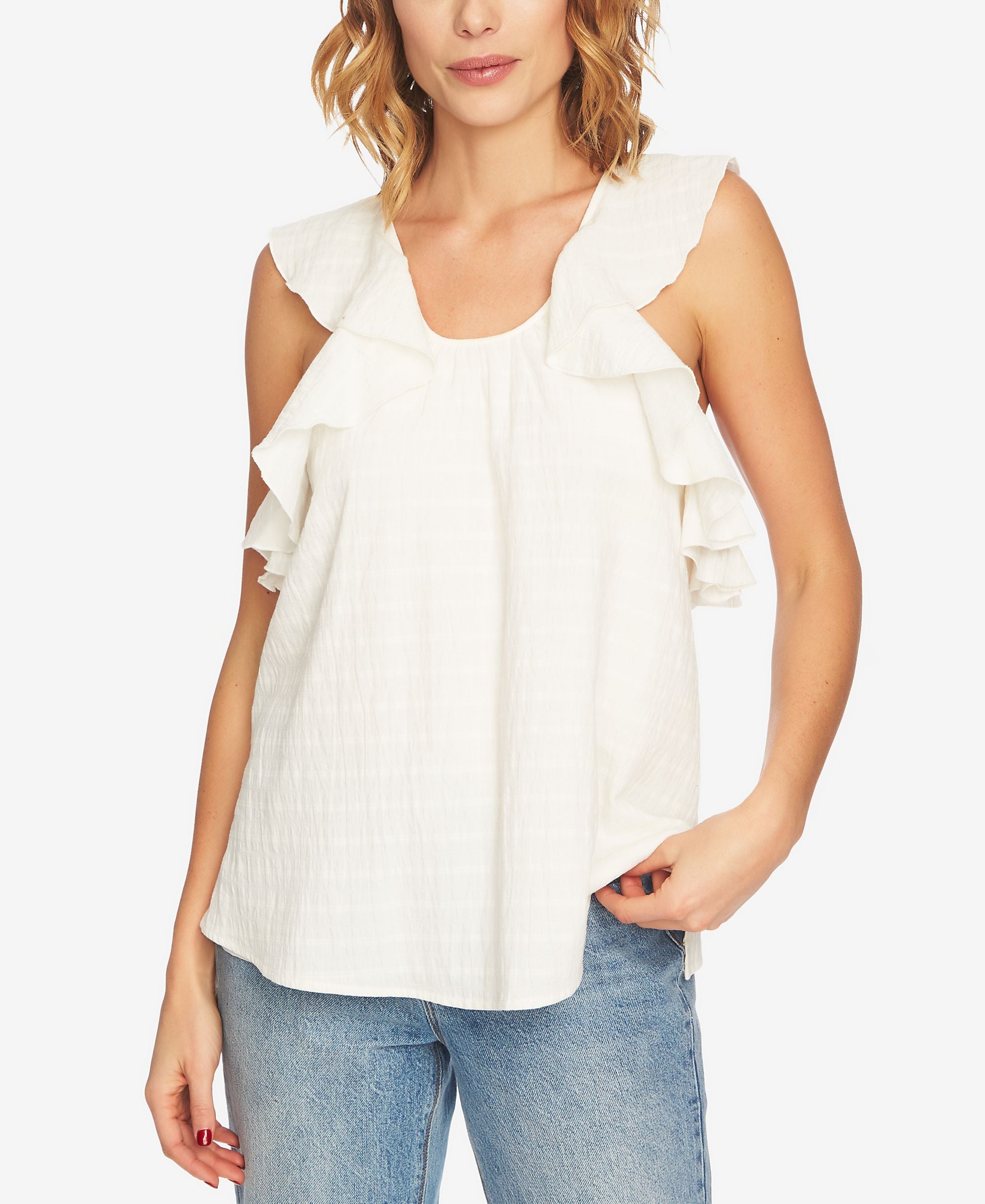 1.State Cotton Ruffled Top