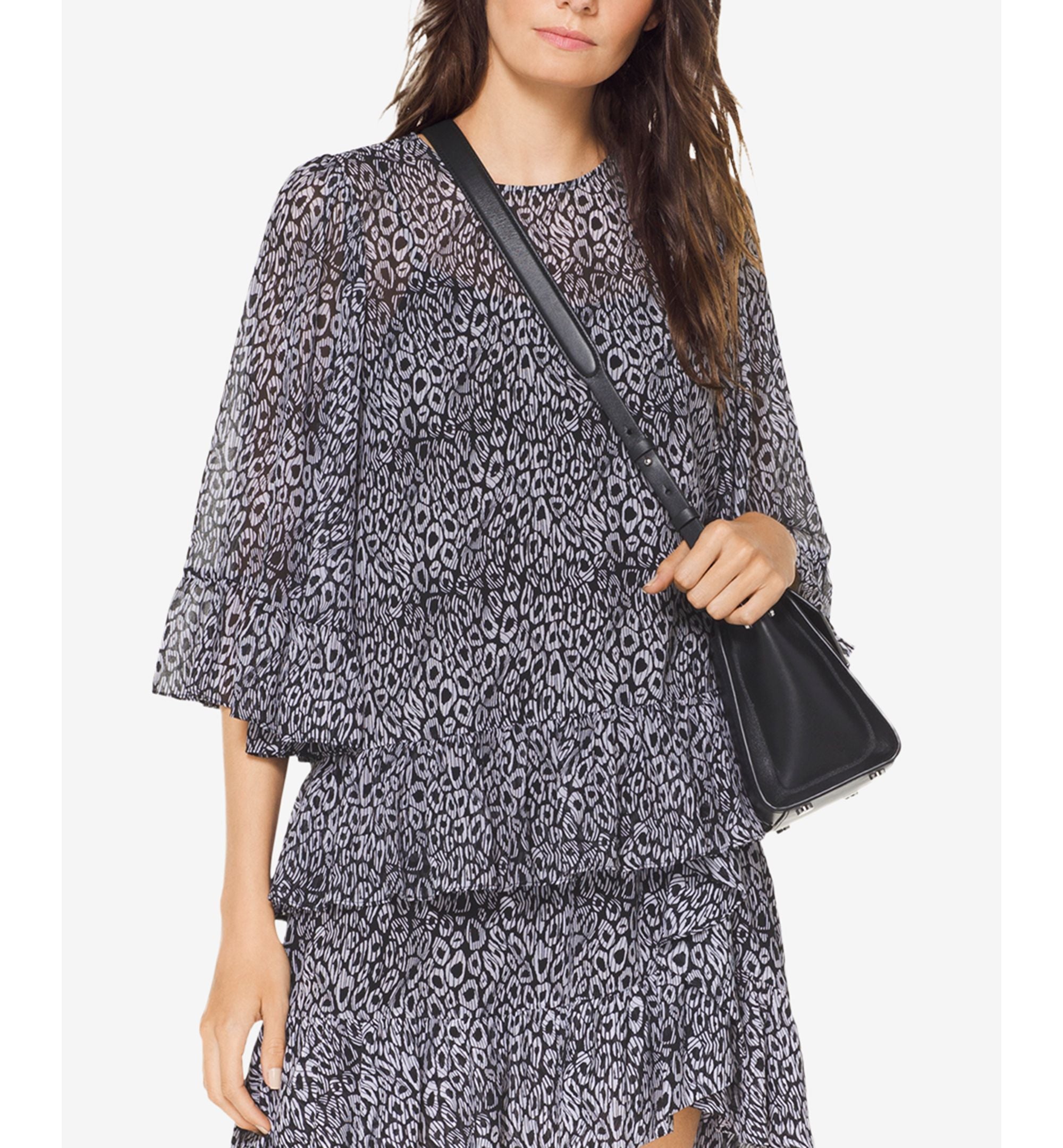 Michael Michael Kors Printed Ruffled Top