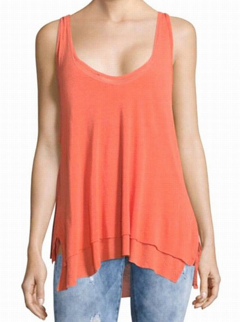 We The Free Womens Karmen Raceback Layered Tank Top Orange XS