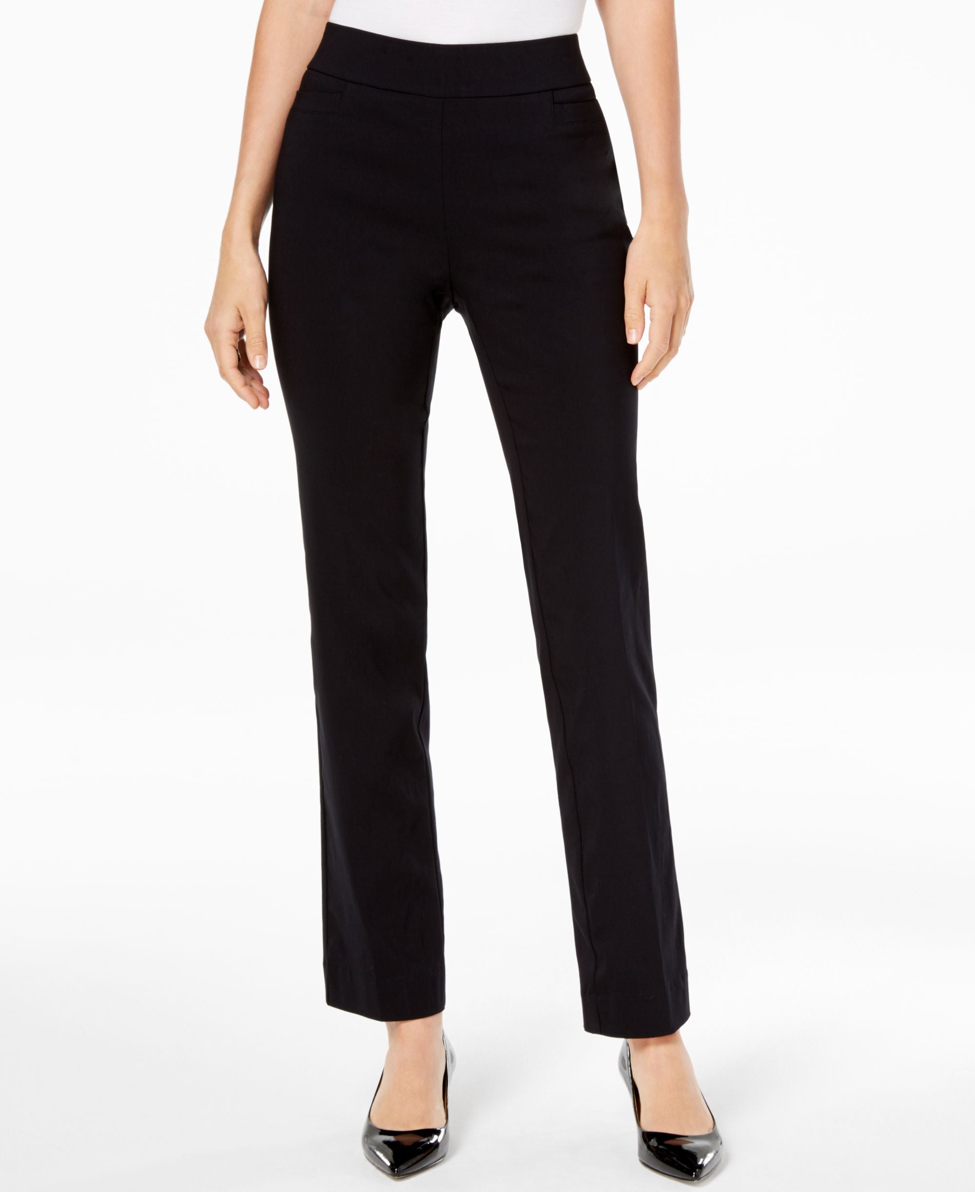 JM Collection Petite Tummy Control Pull On Pants