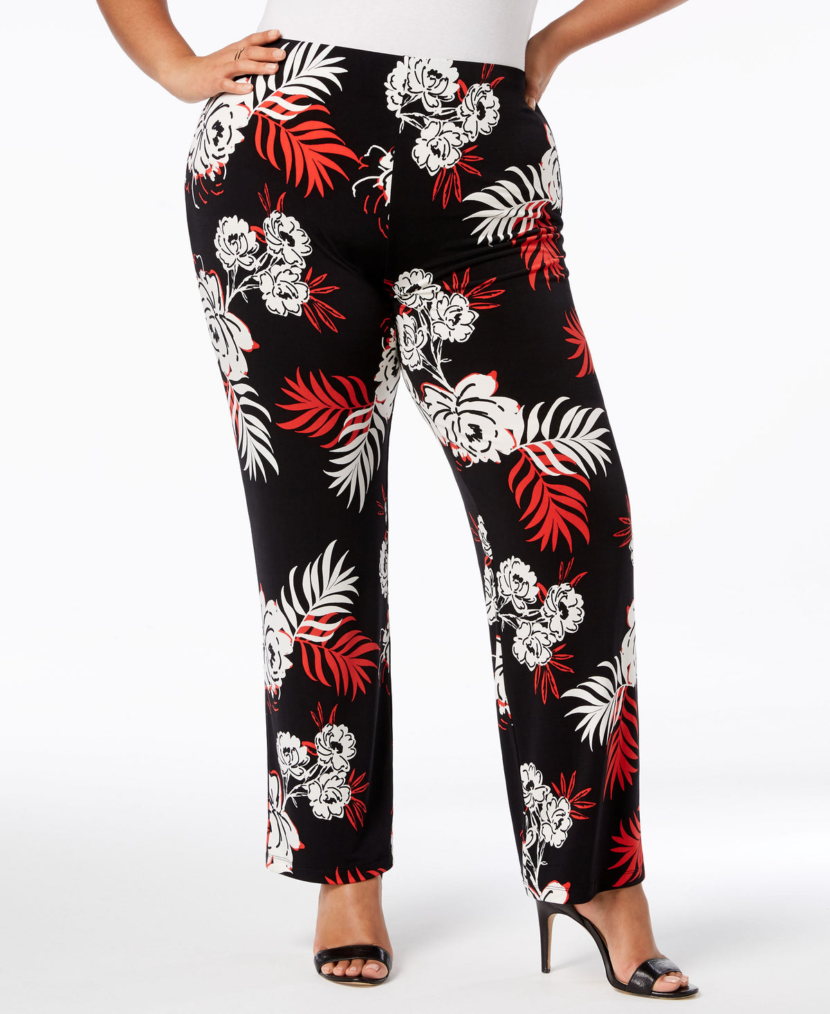 Alfani Plus Size Printed Wide Leg Pants