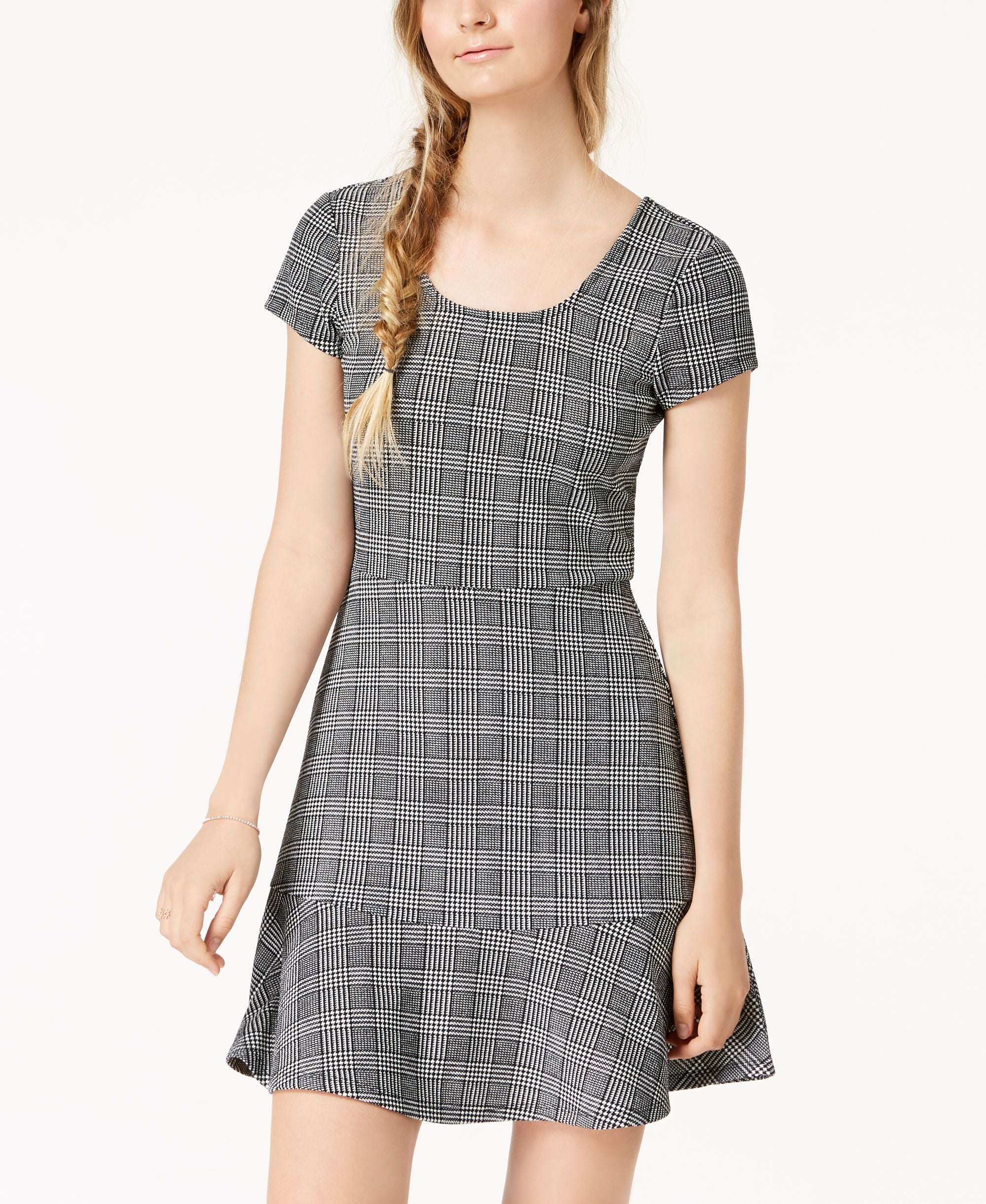 Planet Gold Juniors Printed Fit Flare Dress