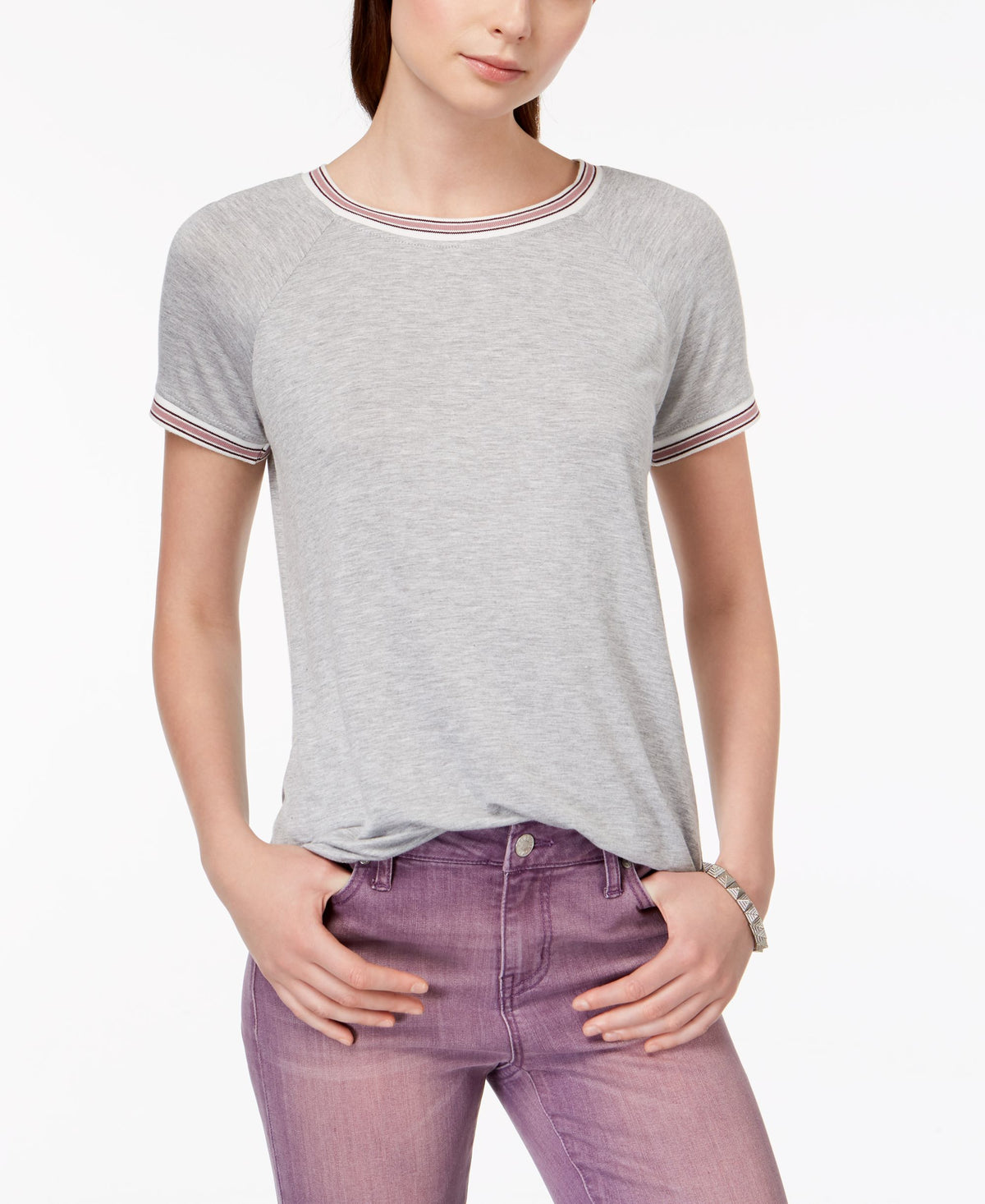 Hippie Rose Juniors Crew Neck Ringer T-Shirt