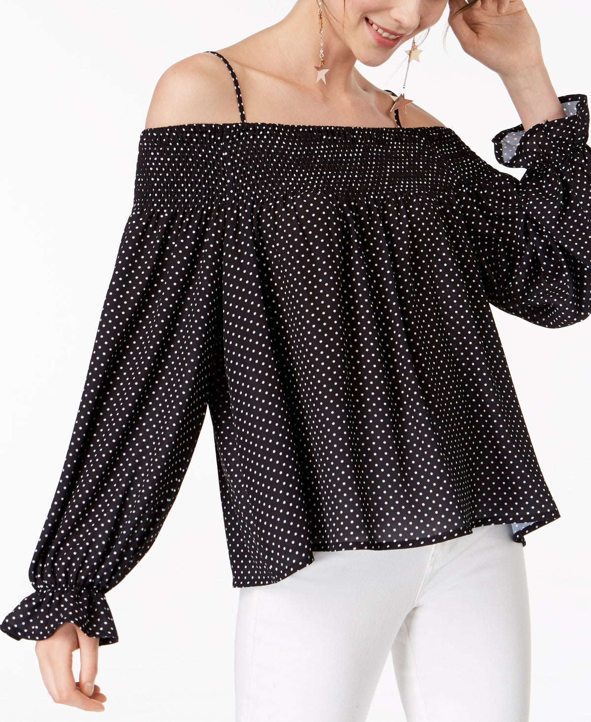 by Ikeddi Juniors' Smocked Cold-Shoulder Top