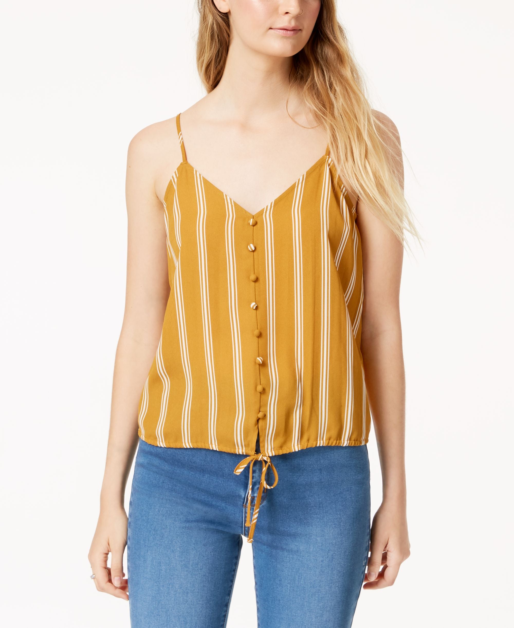 Juniors' Striped Adjustable Top