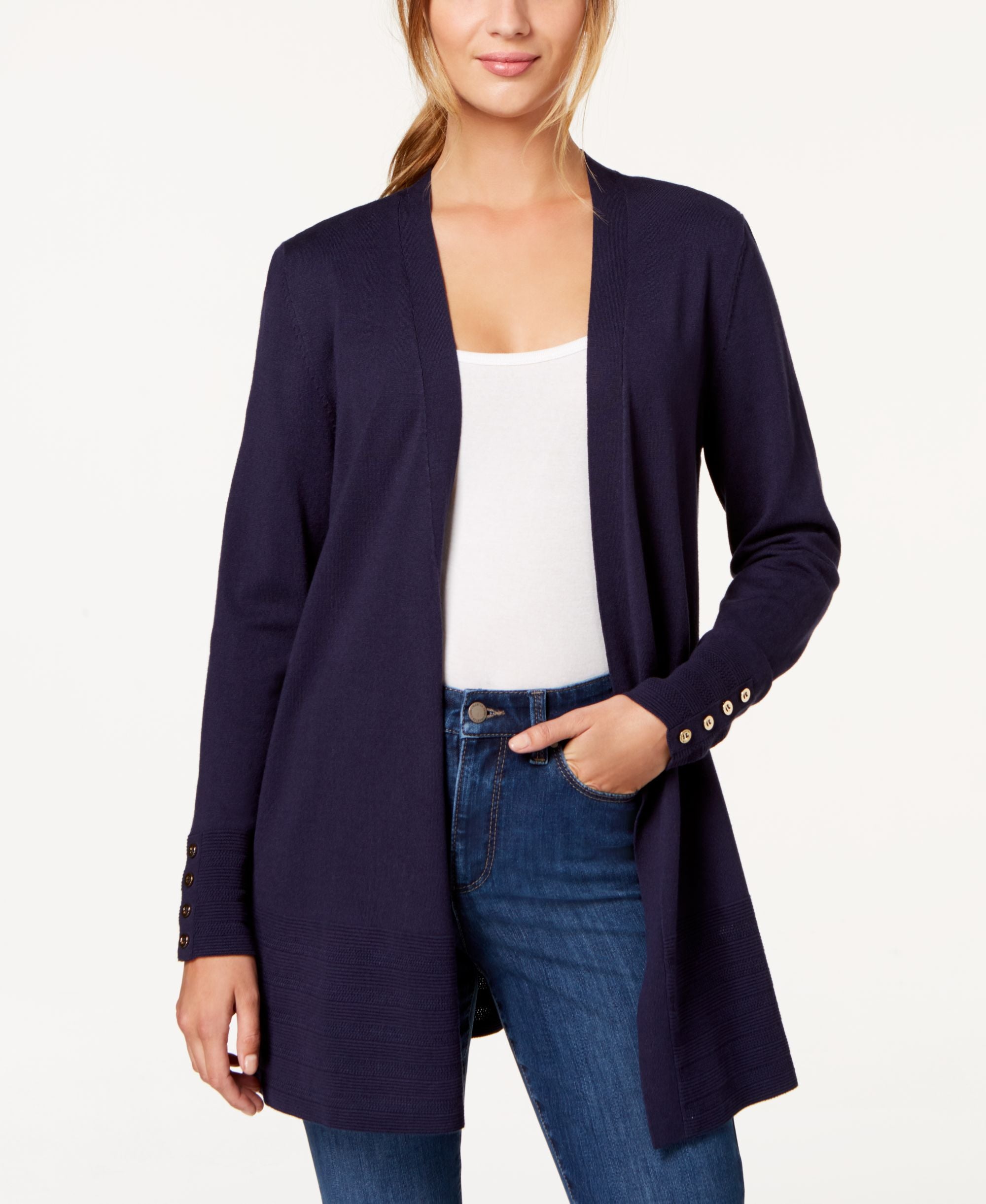 Charter Club Womens Open Front Cardigan