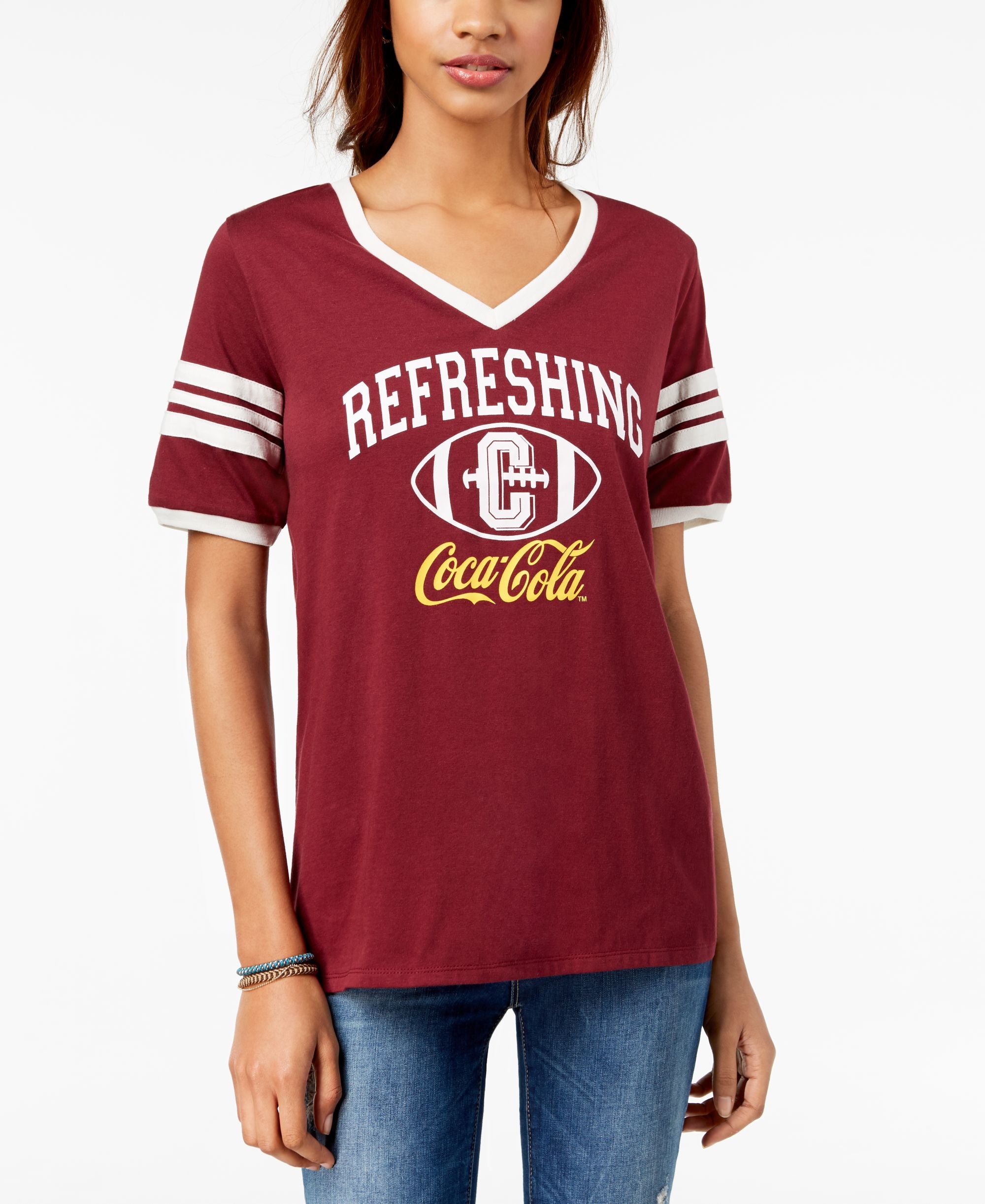 Freeze 24 7 Juniors Coca Cola Graphic Varsity T-Shirt