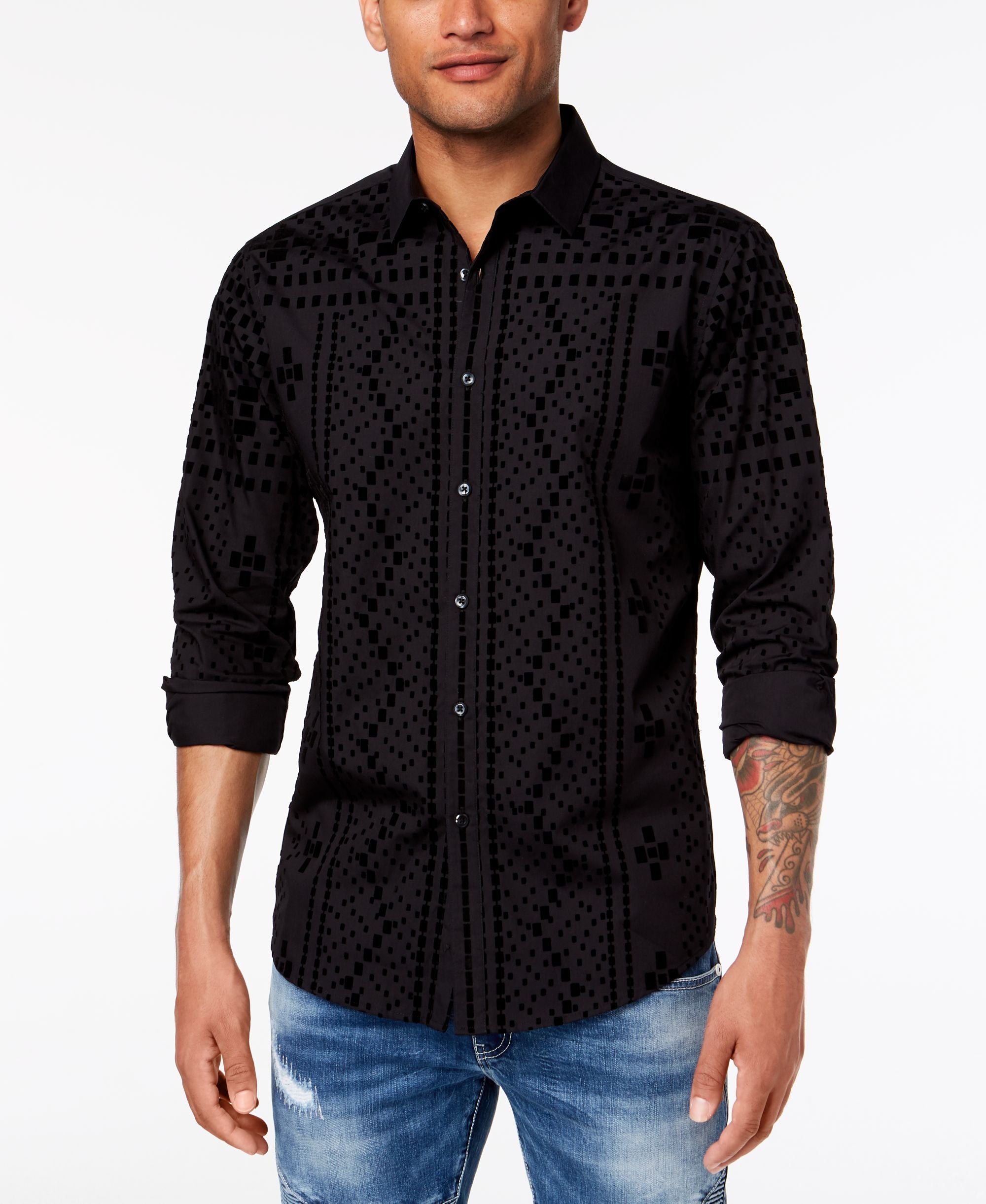 Mens Flocked Shirt