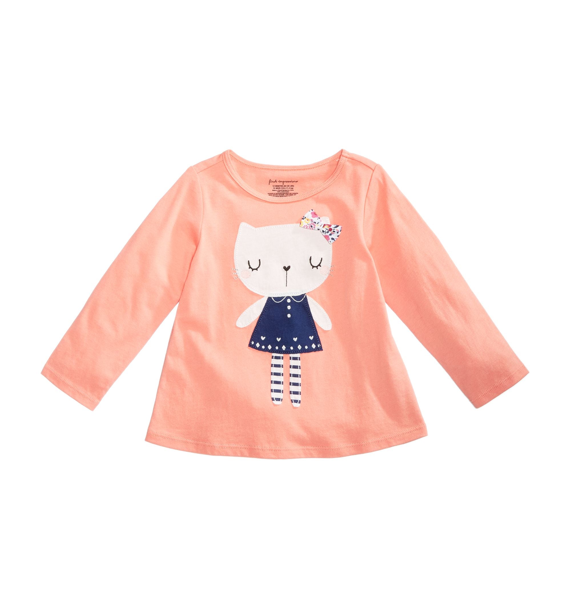 First Impressions Baby Girls Kitty Cat Cotton T-Shirt
