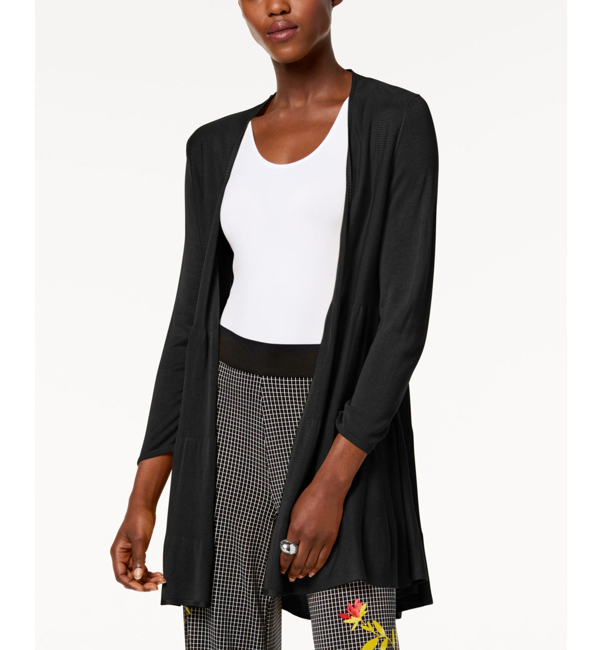 Alfani Petite Tiered Open Front Cardigan