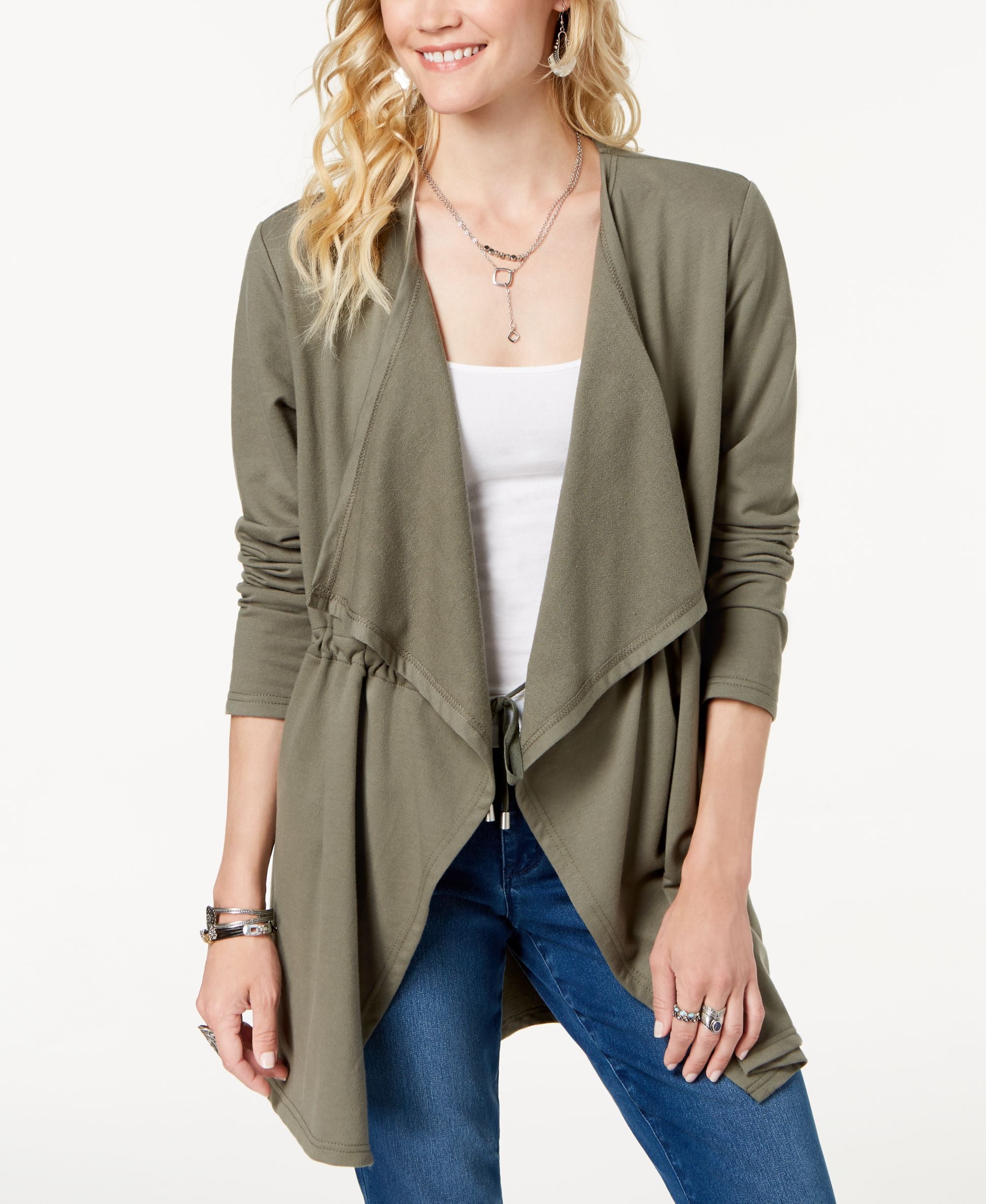 Draped-Front Jacket