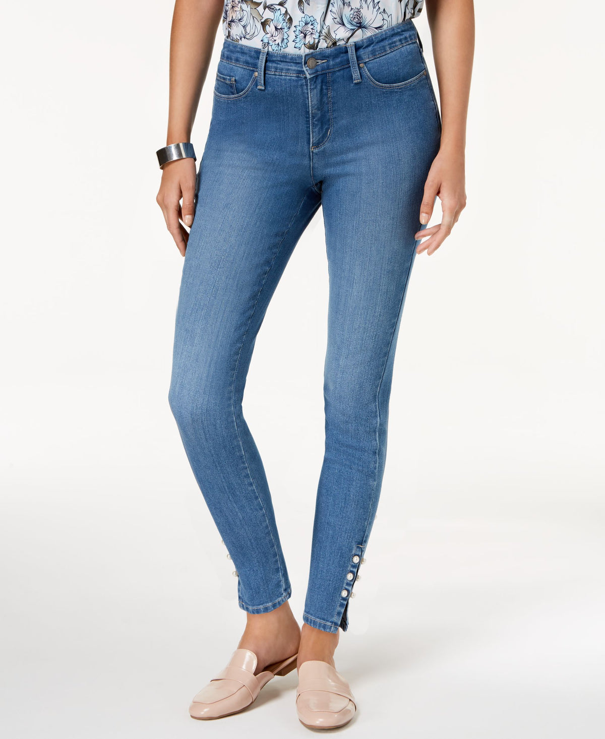 Charter Club Faux Pearl Embellished Skinny Jeans