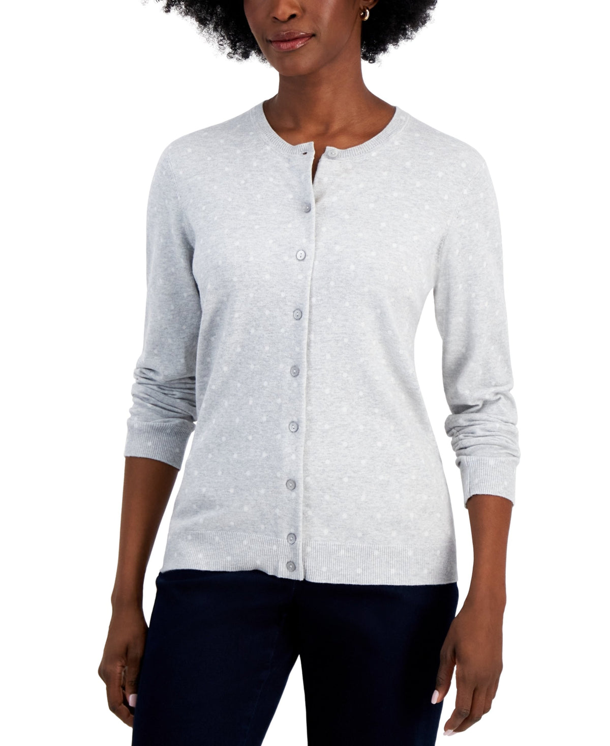 Dot-Print Cardigan