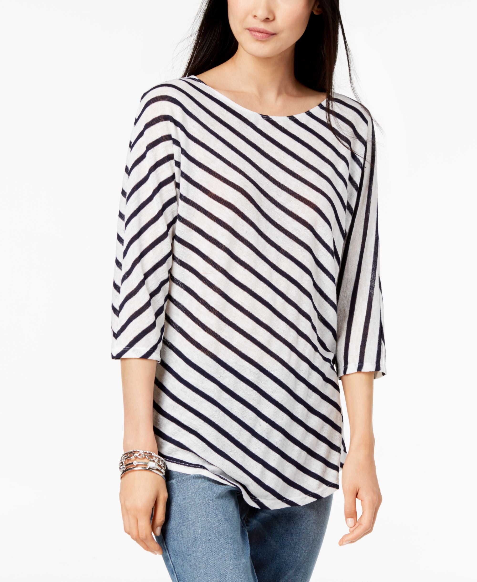 Striped 3/4 Sleeve Top