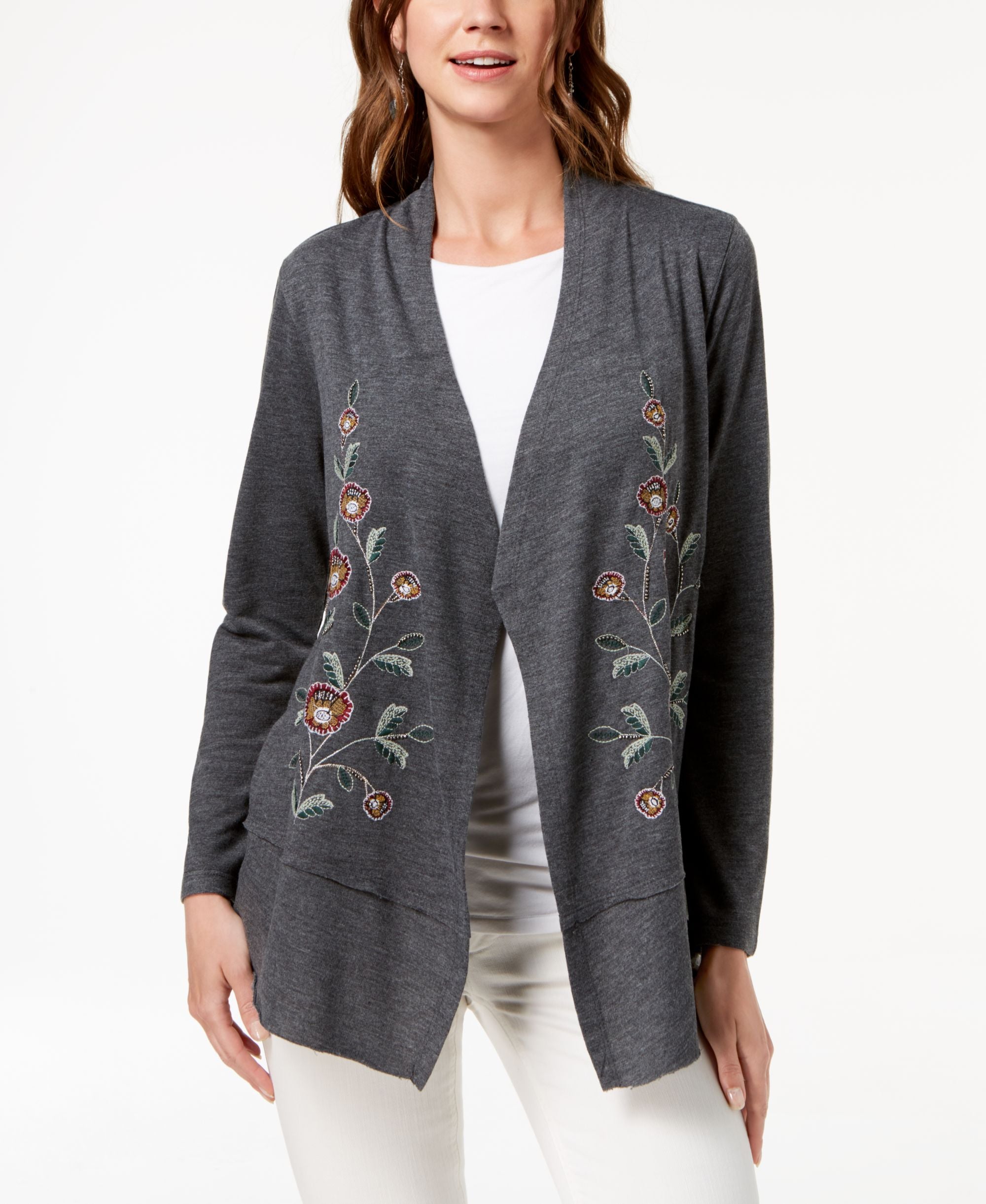 Style & Co Embroidered Cardigan