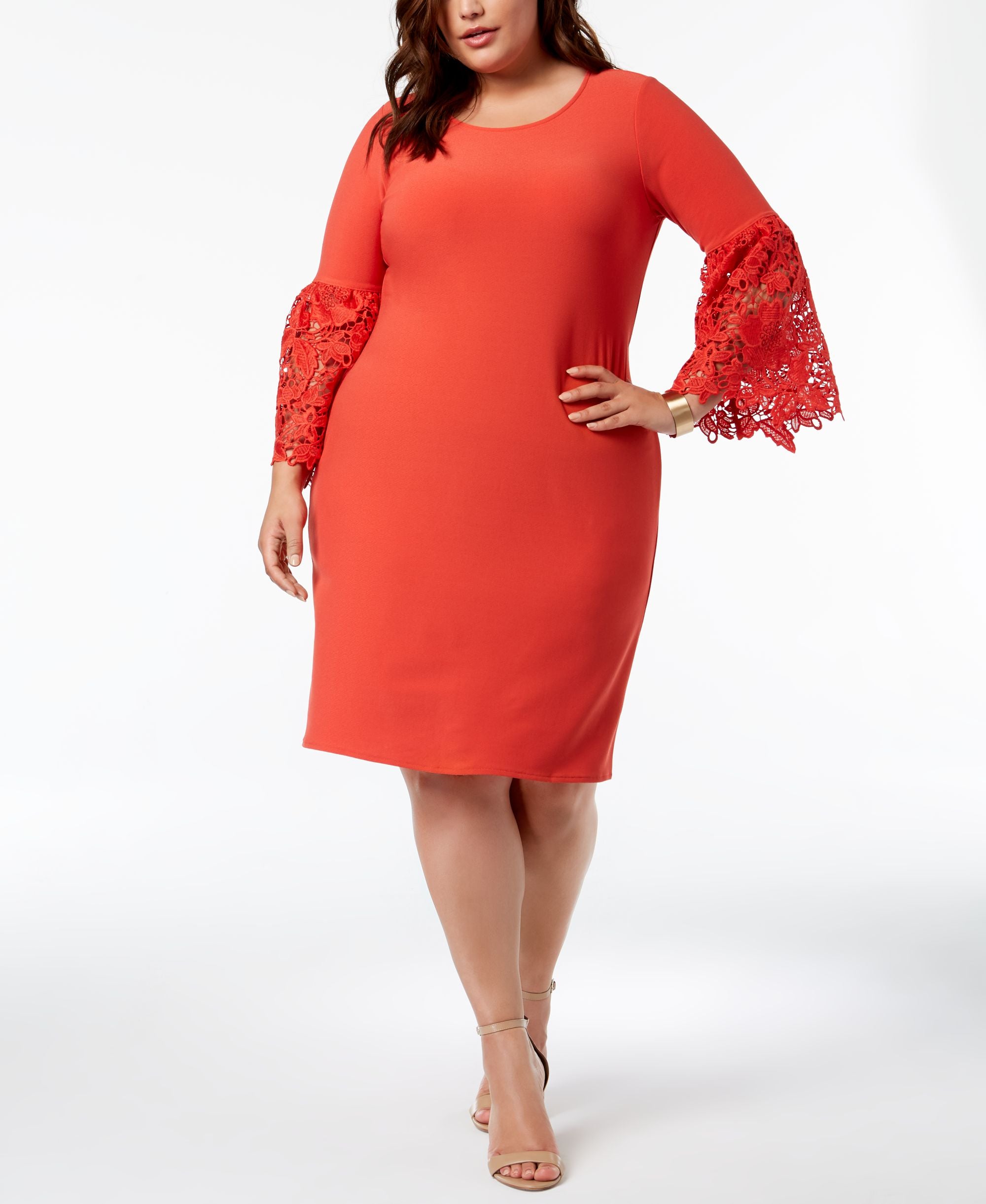 Alfani Plus Size Lace Sleeve A Line Dress
