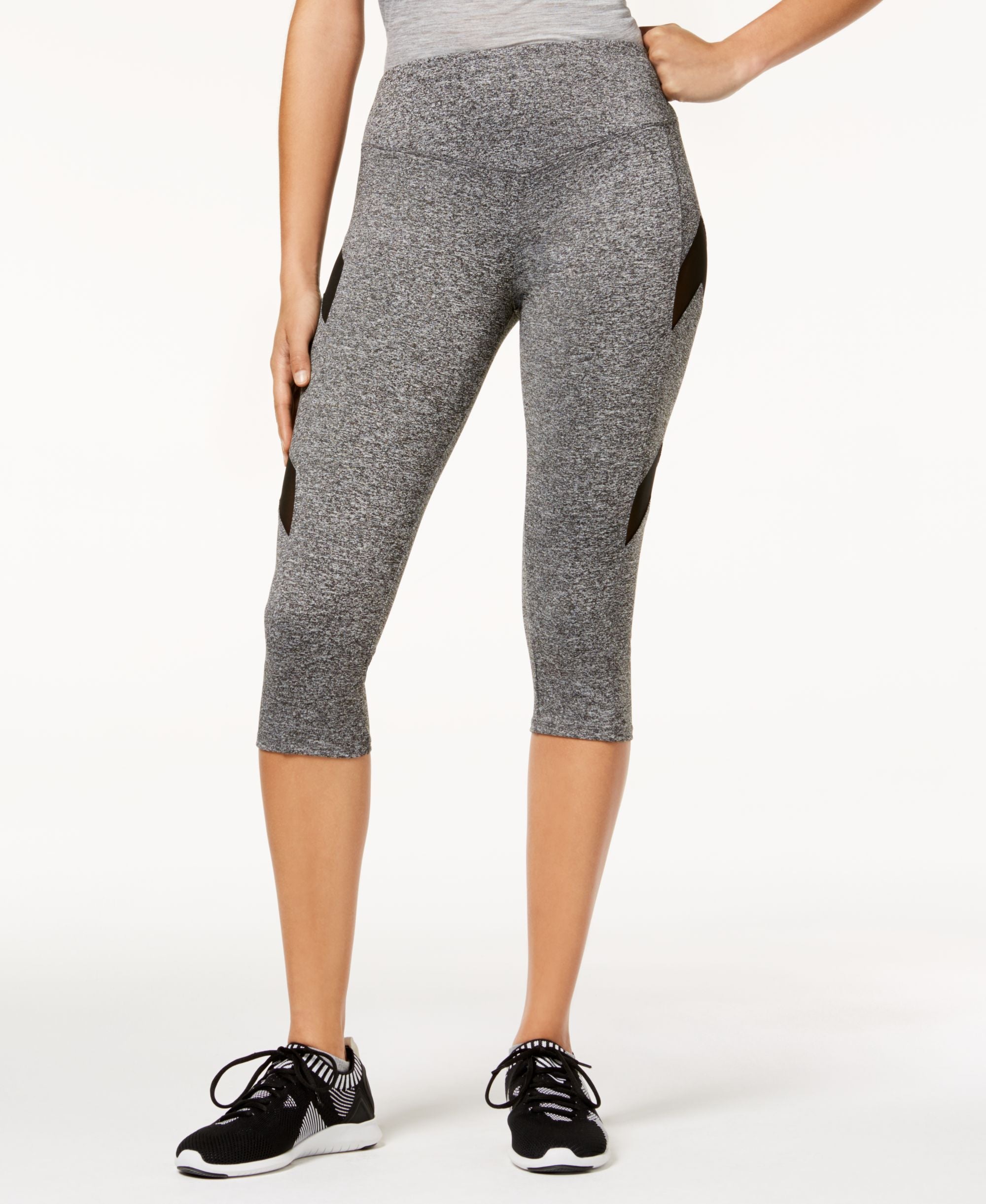 Juniors' Mesh-Inset Cropped Leggings
