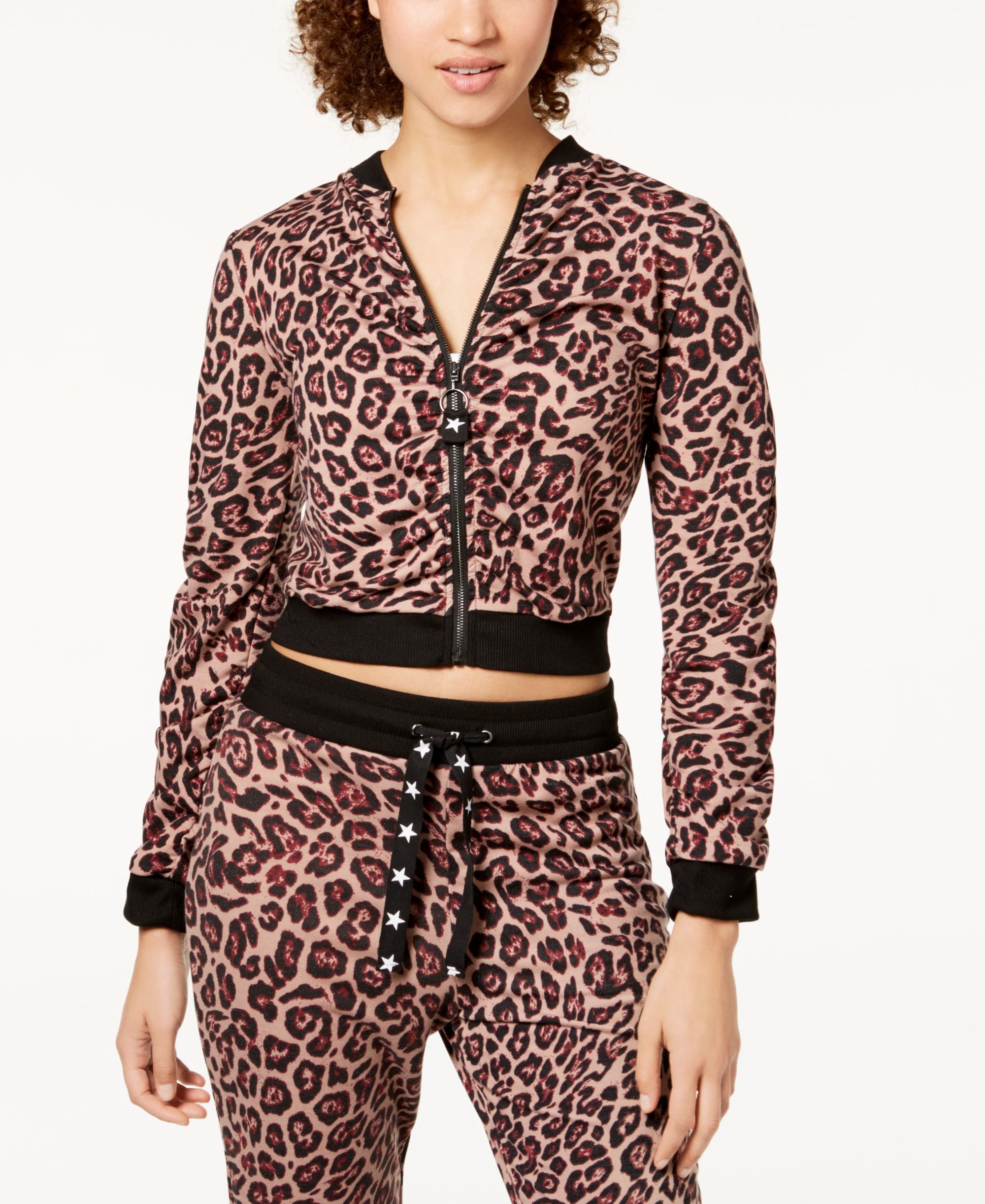 Juniors' Ruched Bomber Jacket