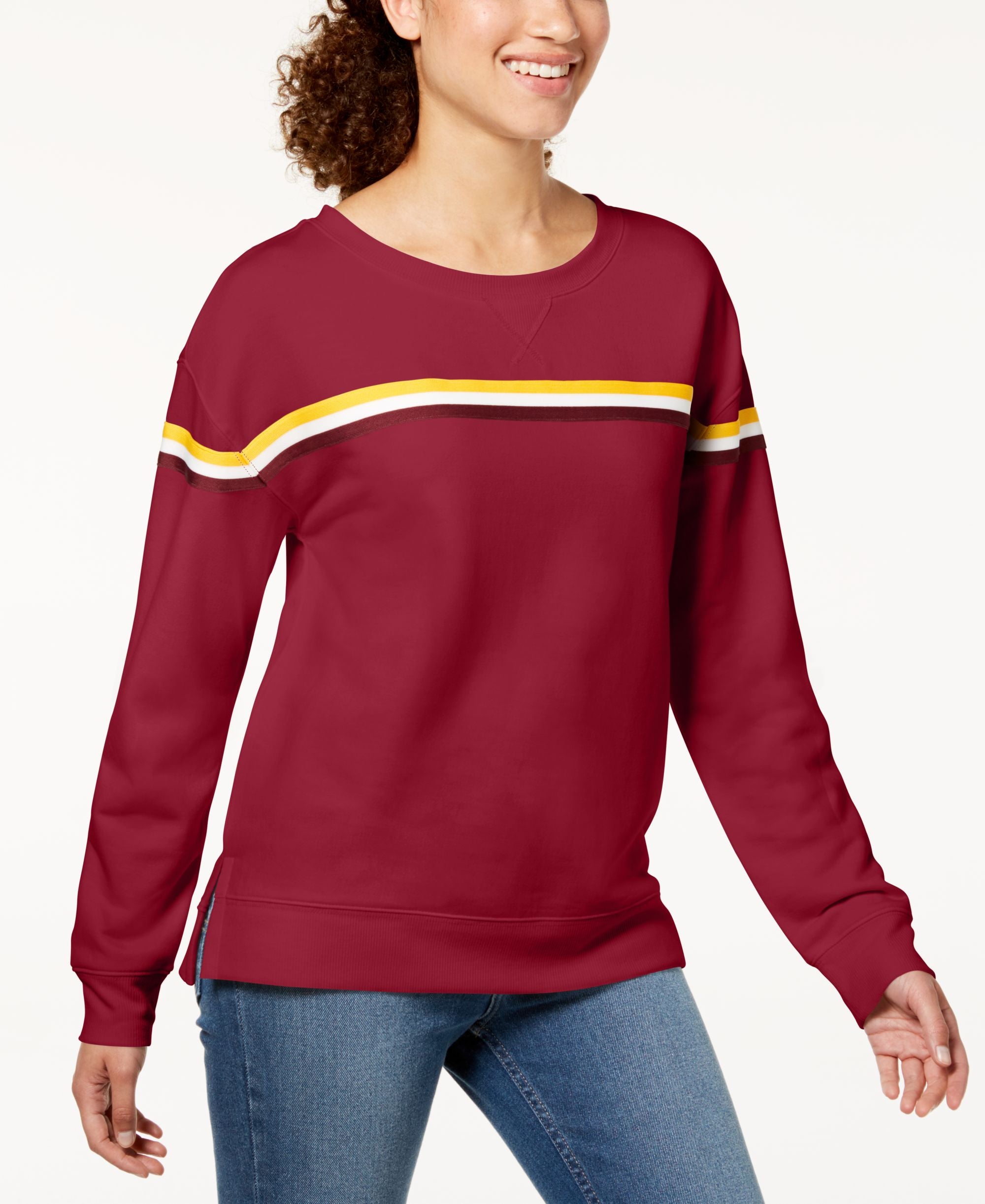 Juniors' Striped Sweatshirt