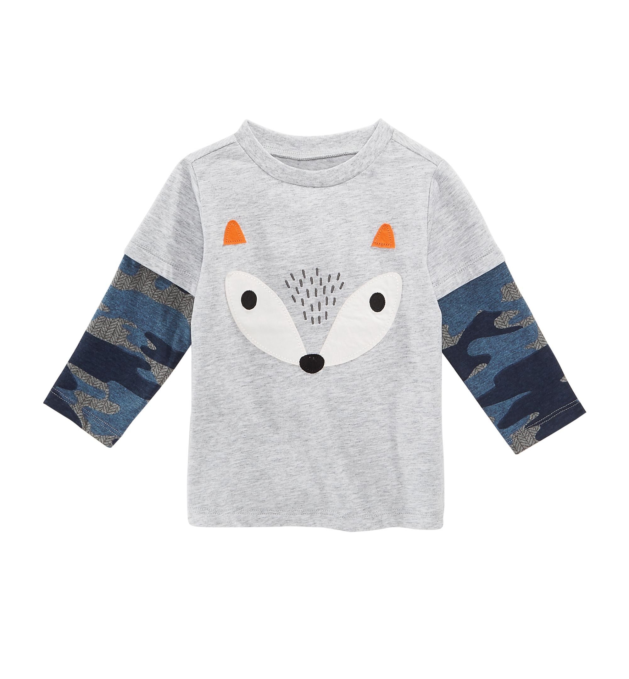 First Impressions Baby Boys Layered Look Fox Print T-Shirt