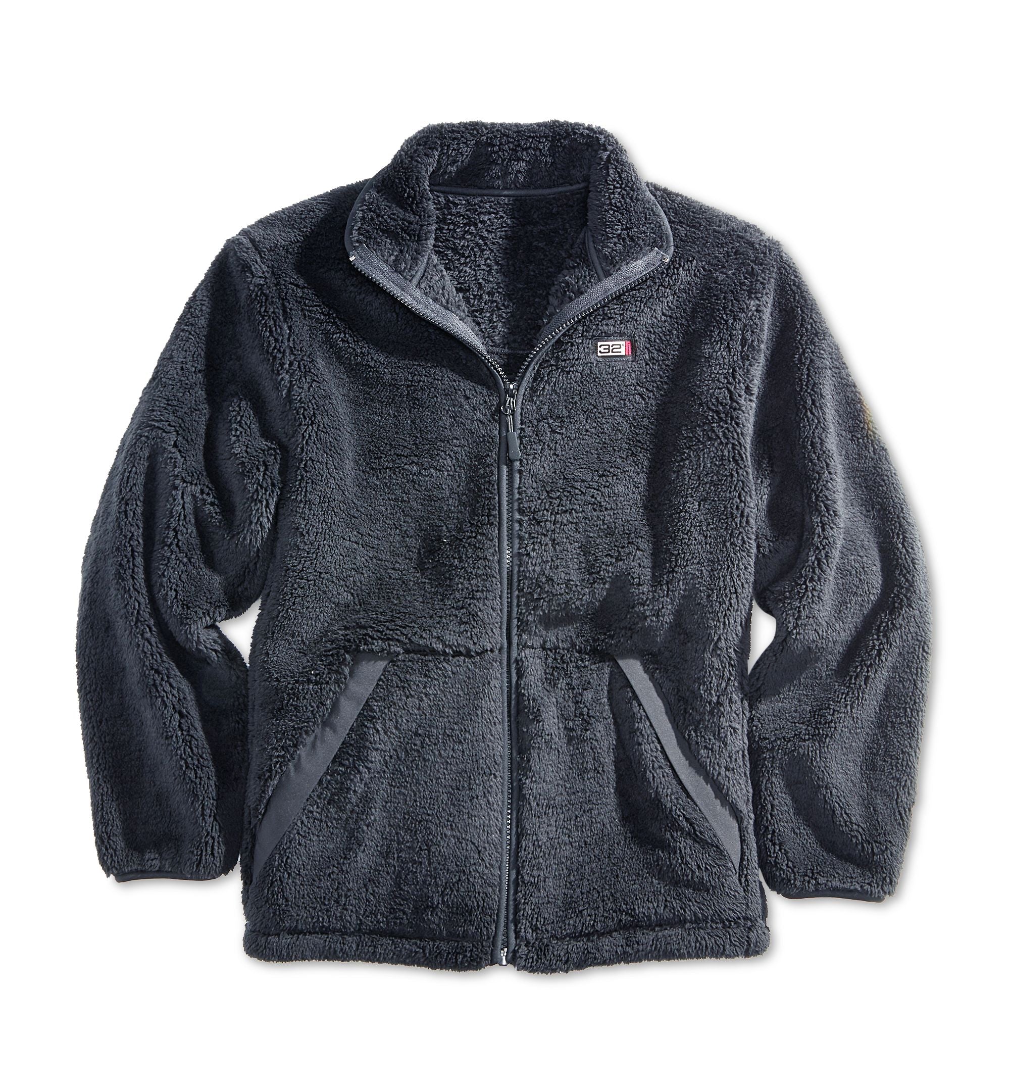 32 Degrees Big Boys Faux-Shearling Jacket Charcoal XL (18/20)