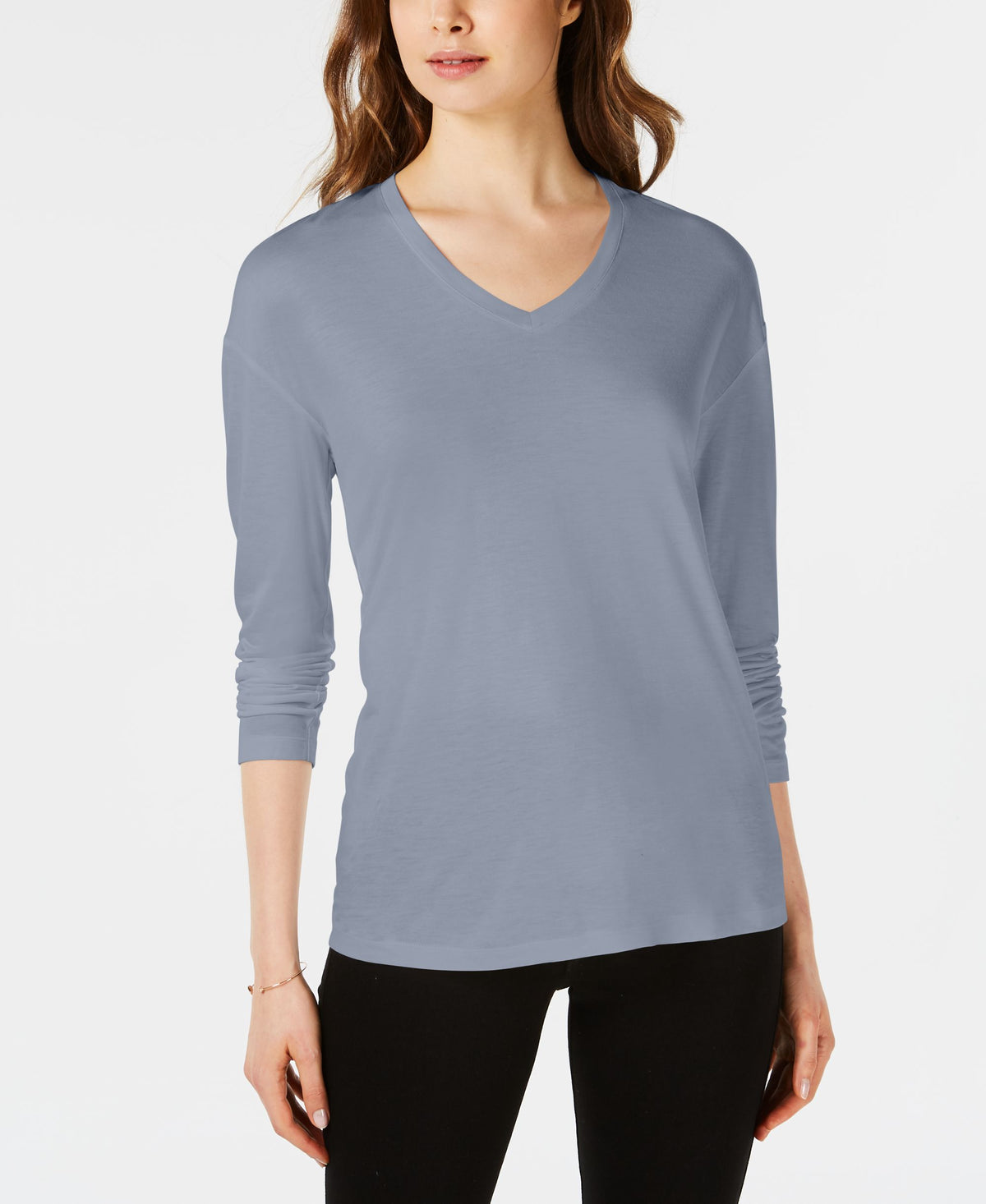 Dropped Shoulder V-Neck Jersey Top
