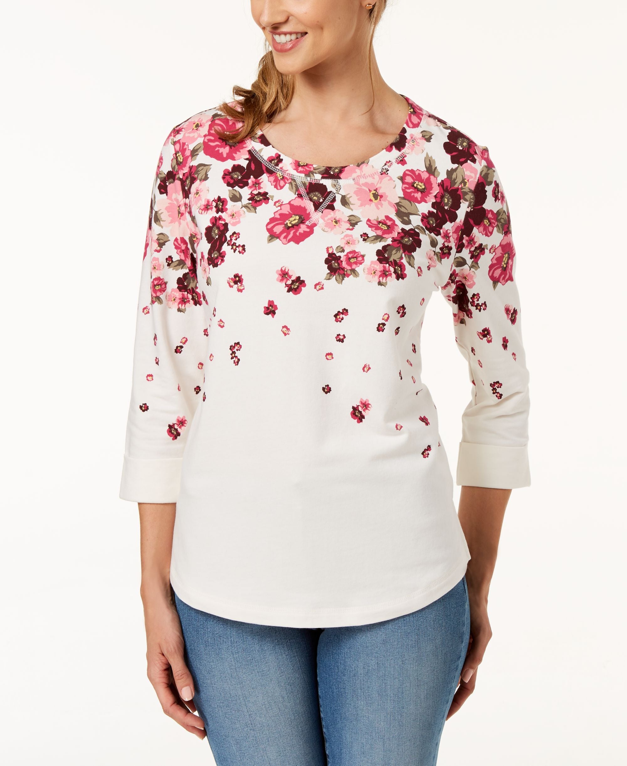 Karen Scott Petite French Terry Sweatshirt