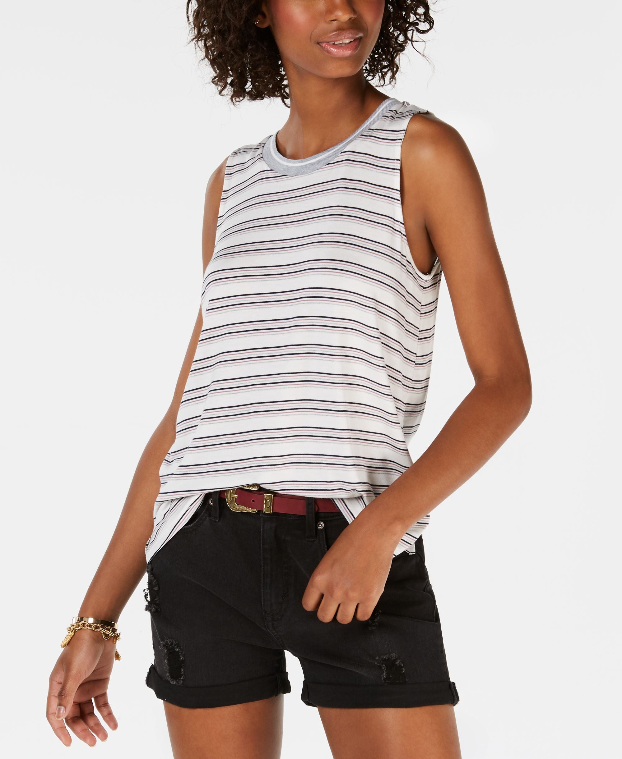 Hippie Rose Juniors Striped Tank Top