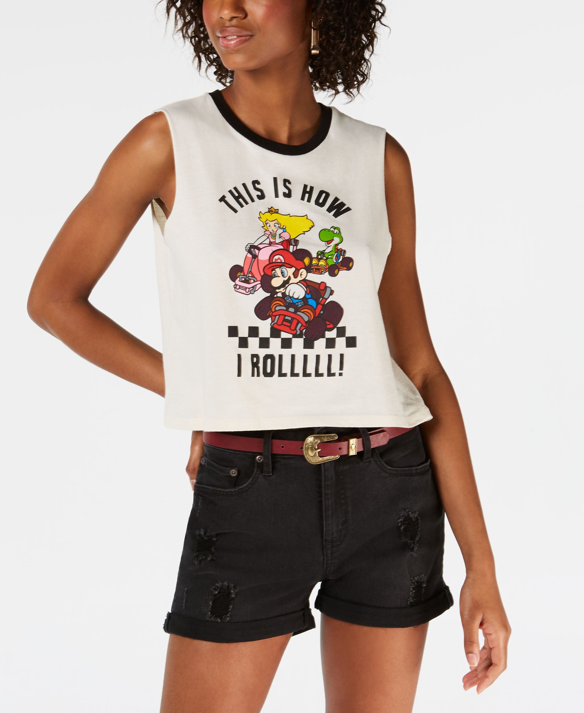 Juniors' How I Roll Graphic-Print Tank Top